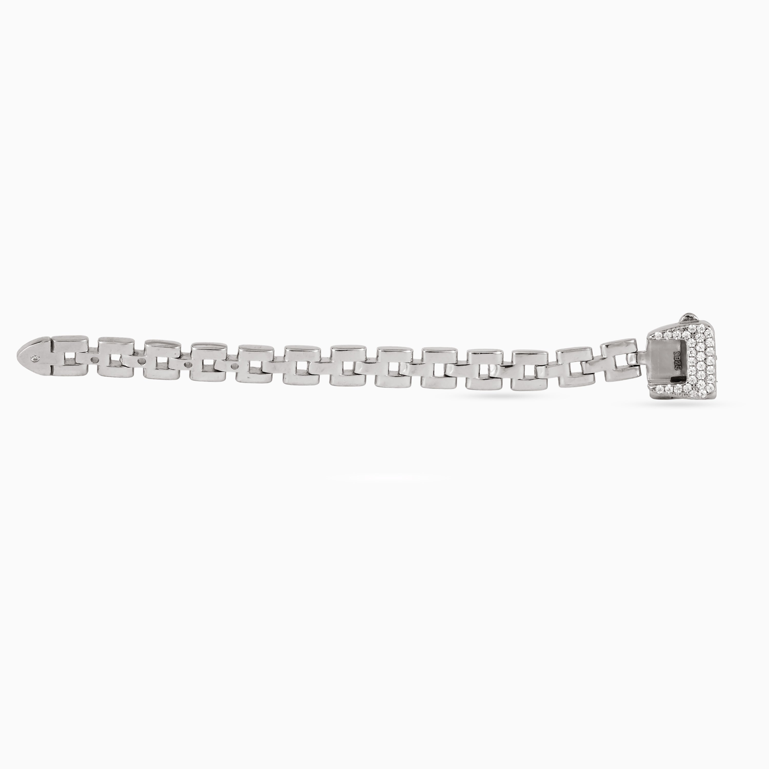 Box-Link Pavé Square Ring