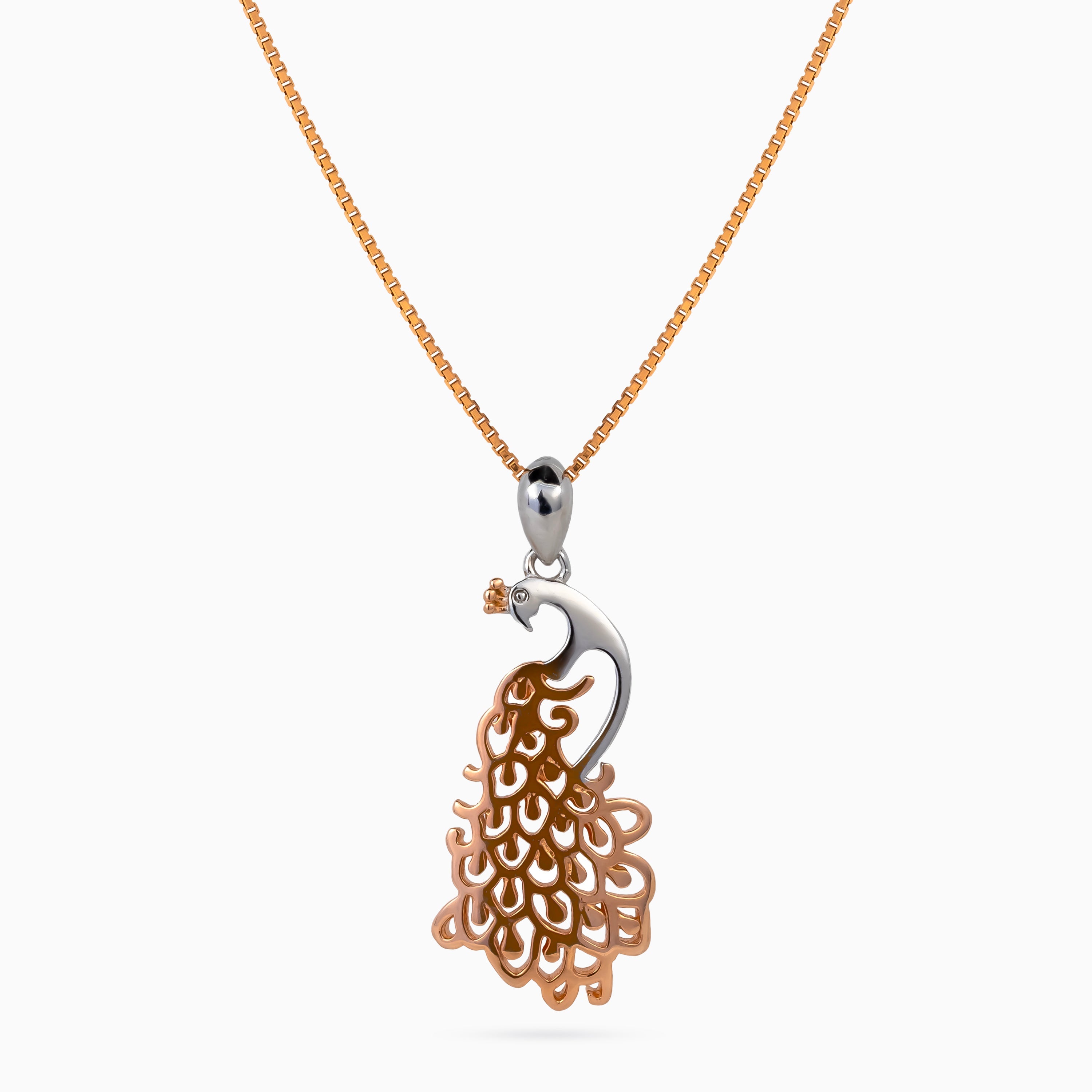 Regal Peacock Filigree Pendant Set