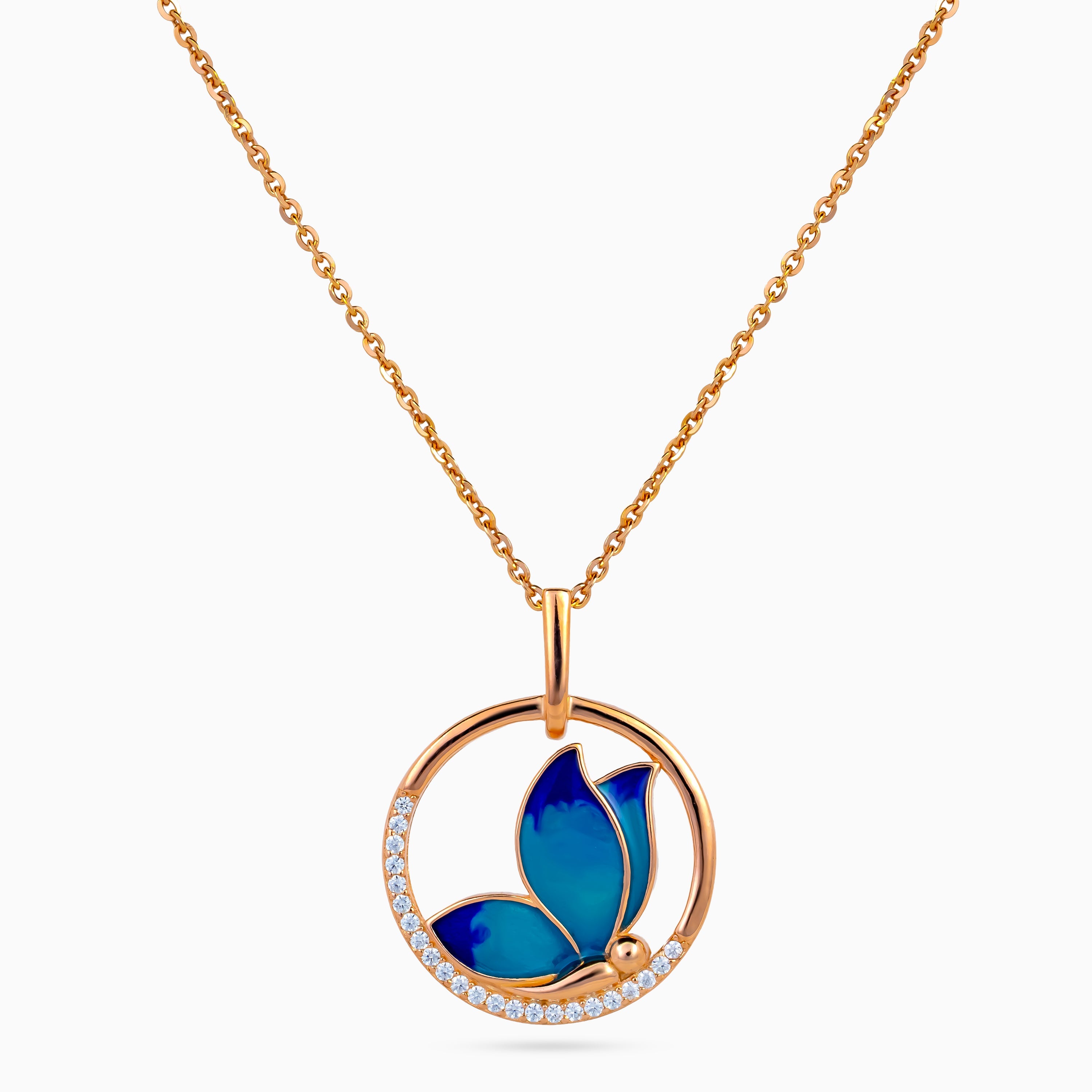 Blue Arc Papillon Pendant Set