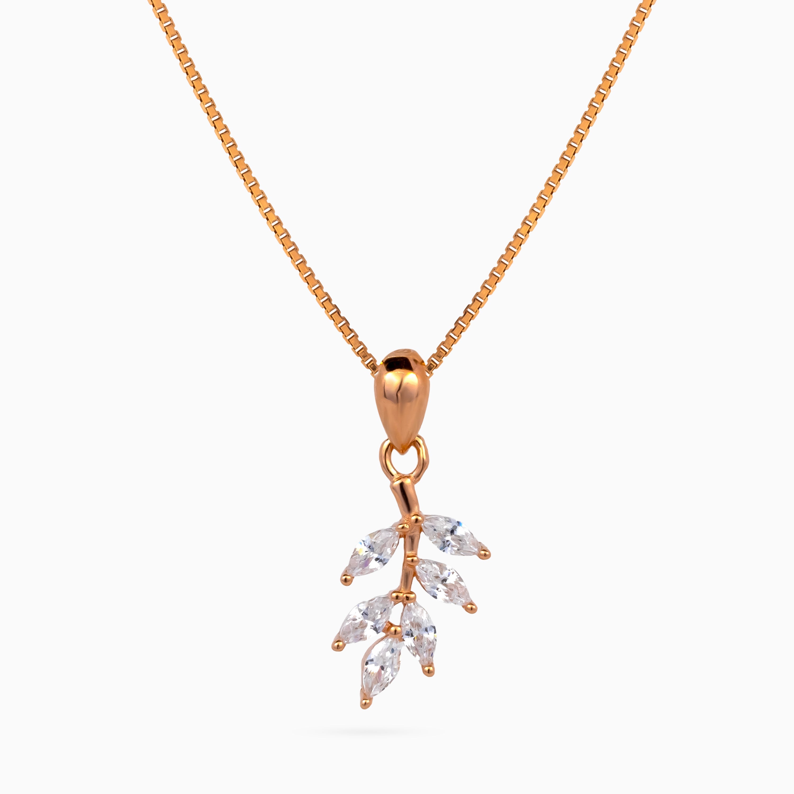 Crystal Leaflet Pendant Set