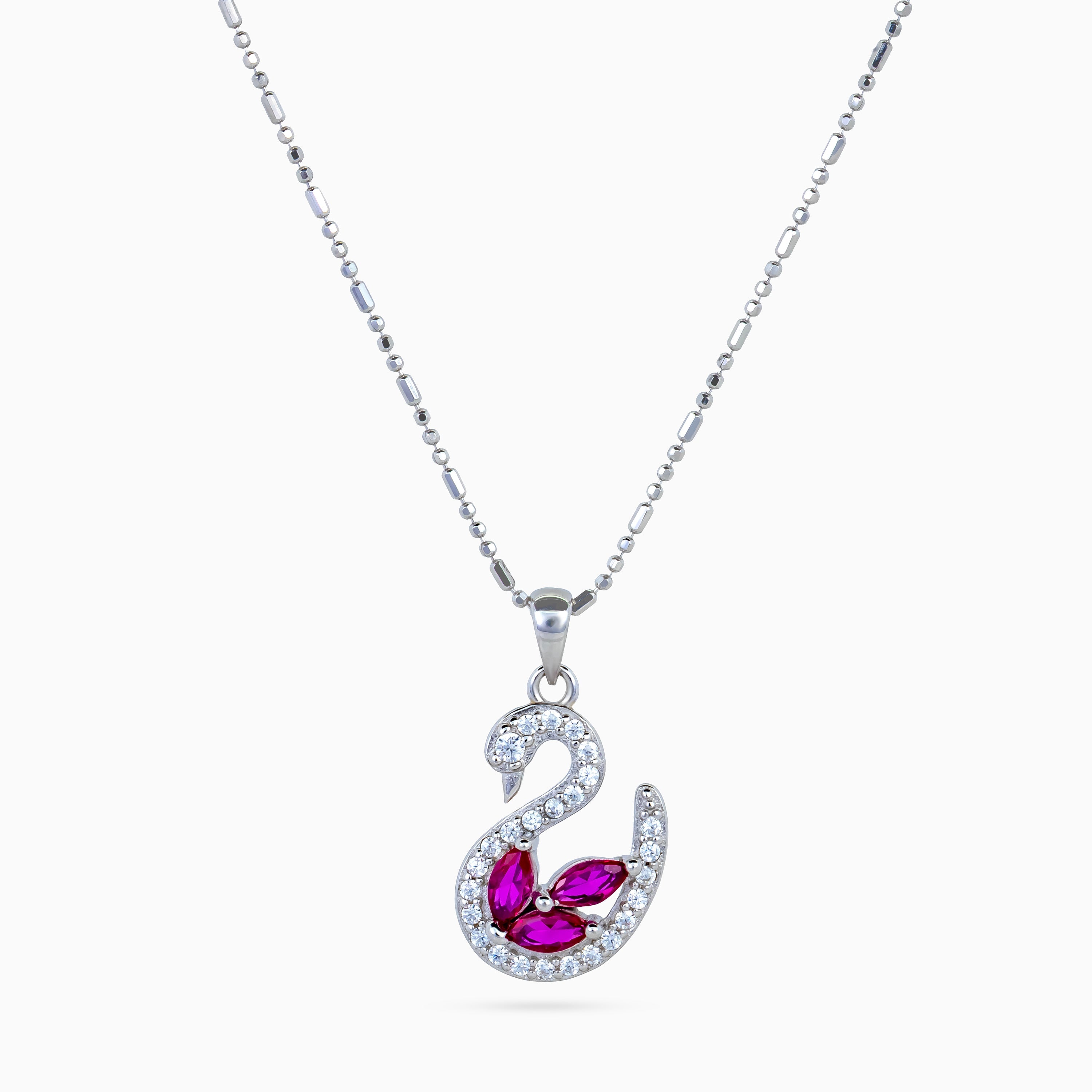 Ruby Wing Swan Pendant Set
