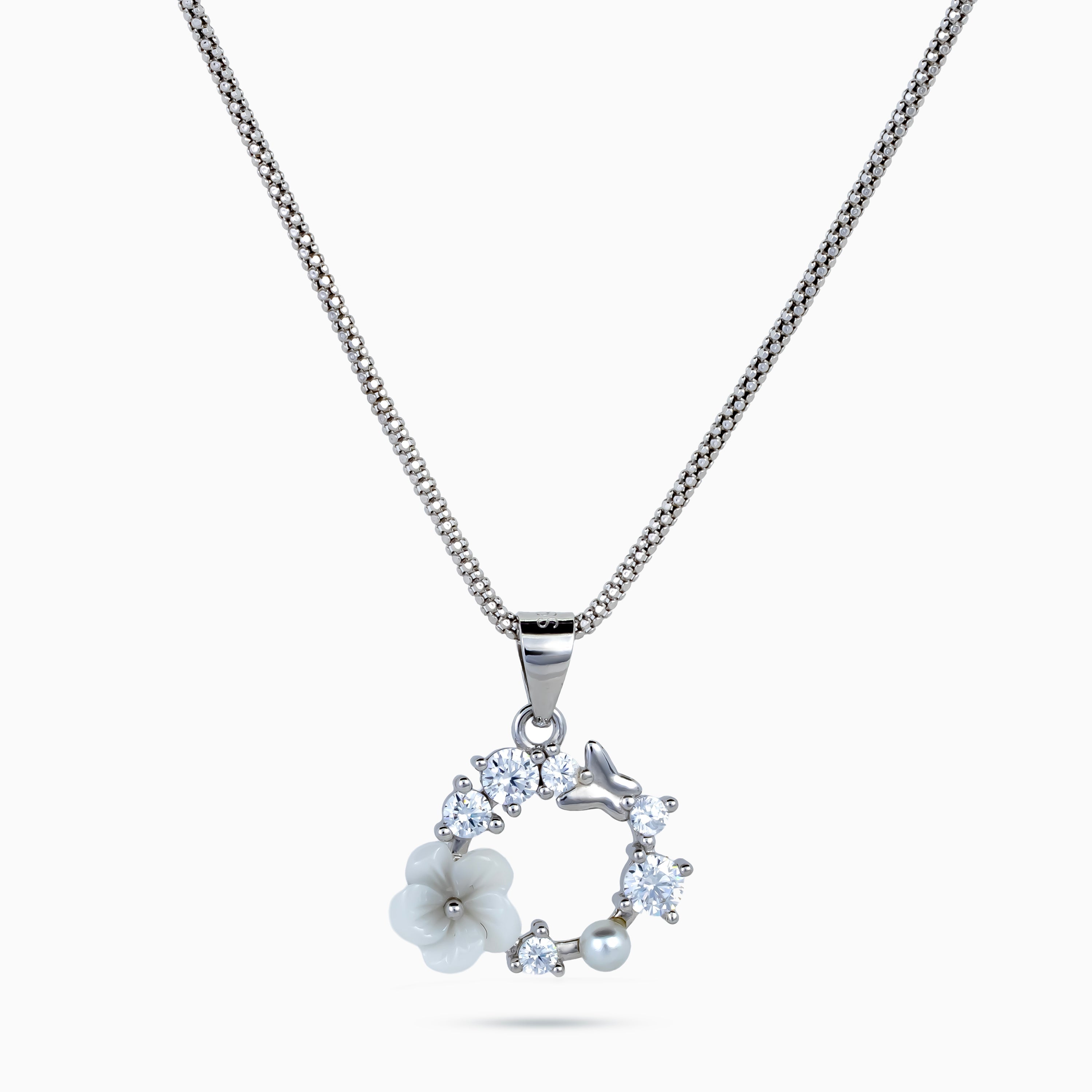 Dove Garden Wreath Pendant Set