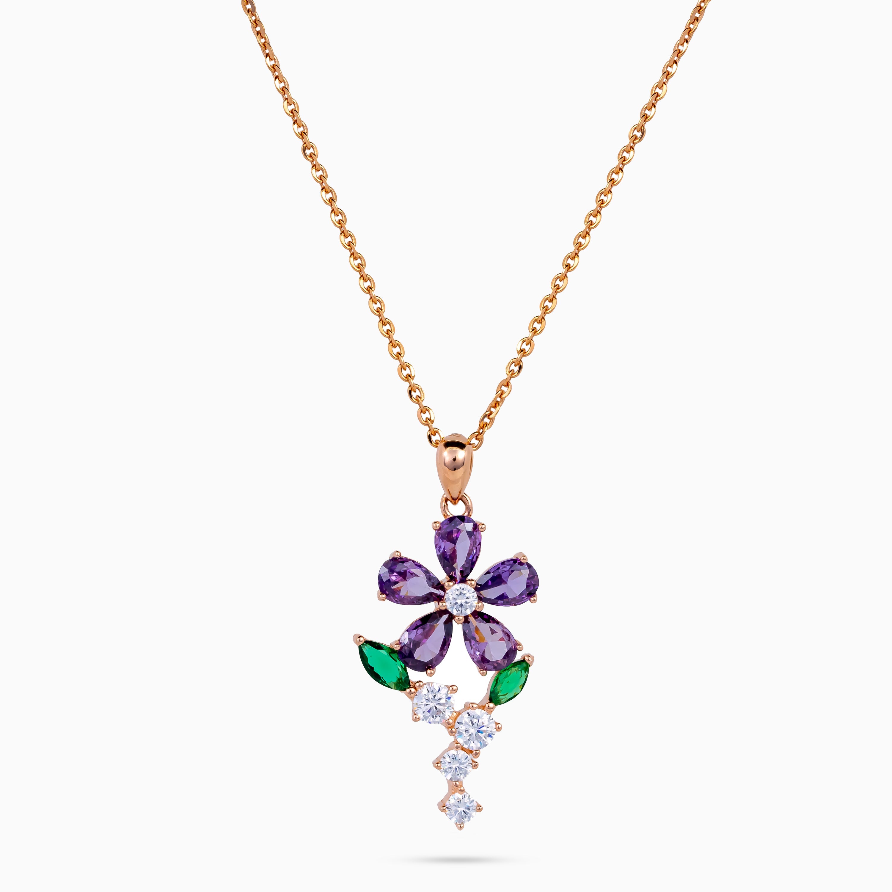 Amethyst Bloom Pendant Set