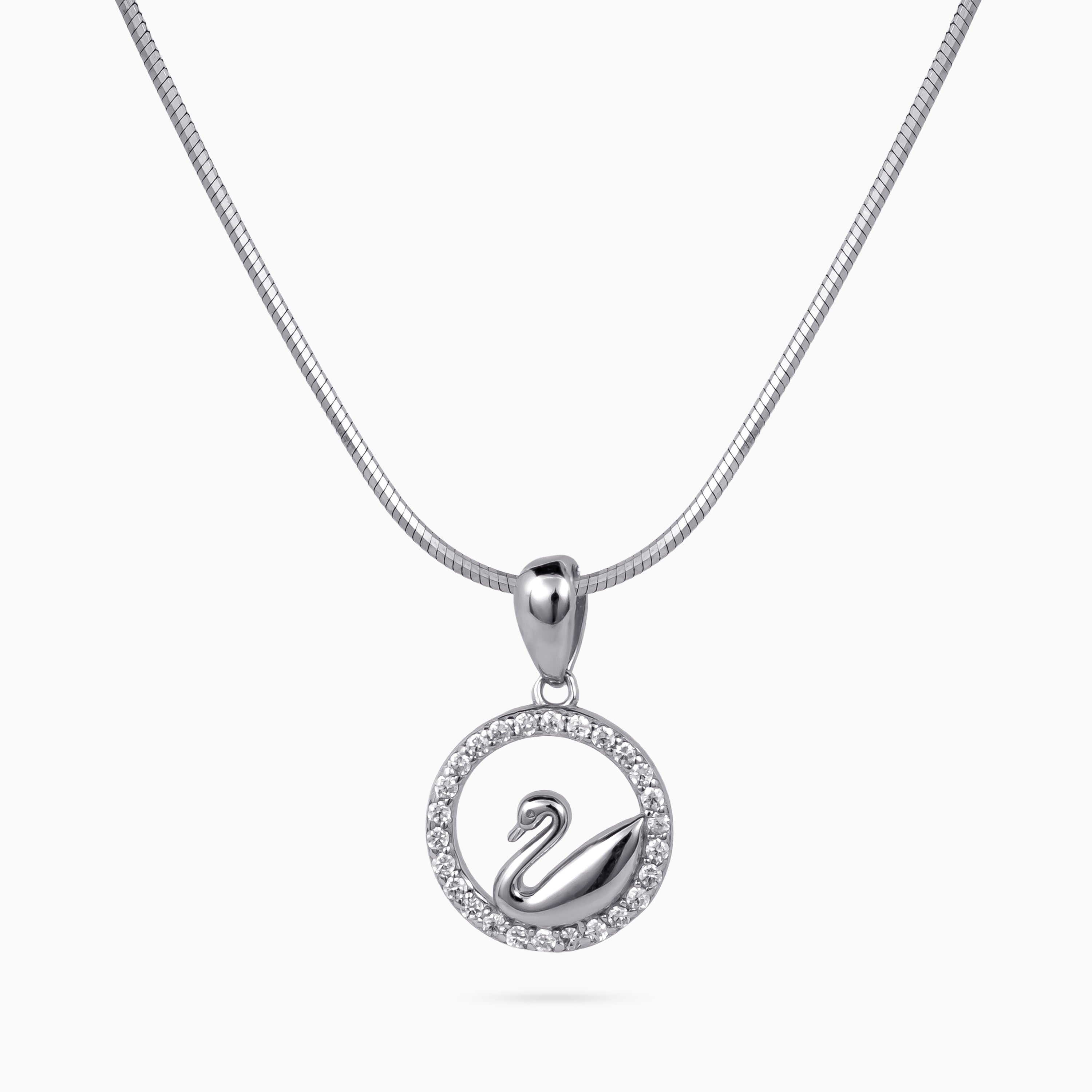 Swan Halo Pendant Set