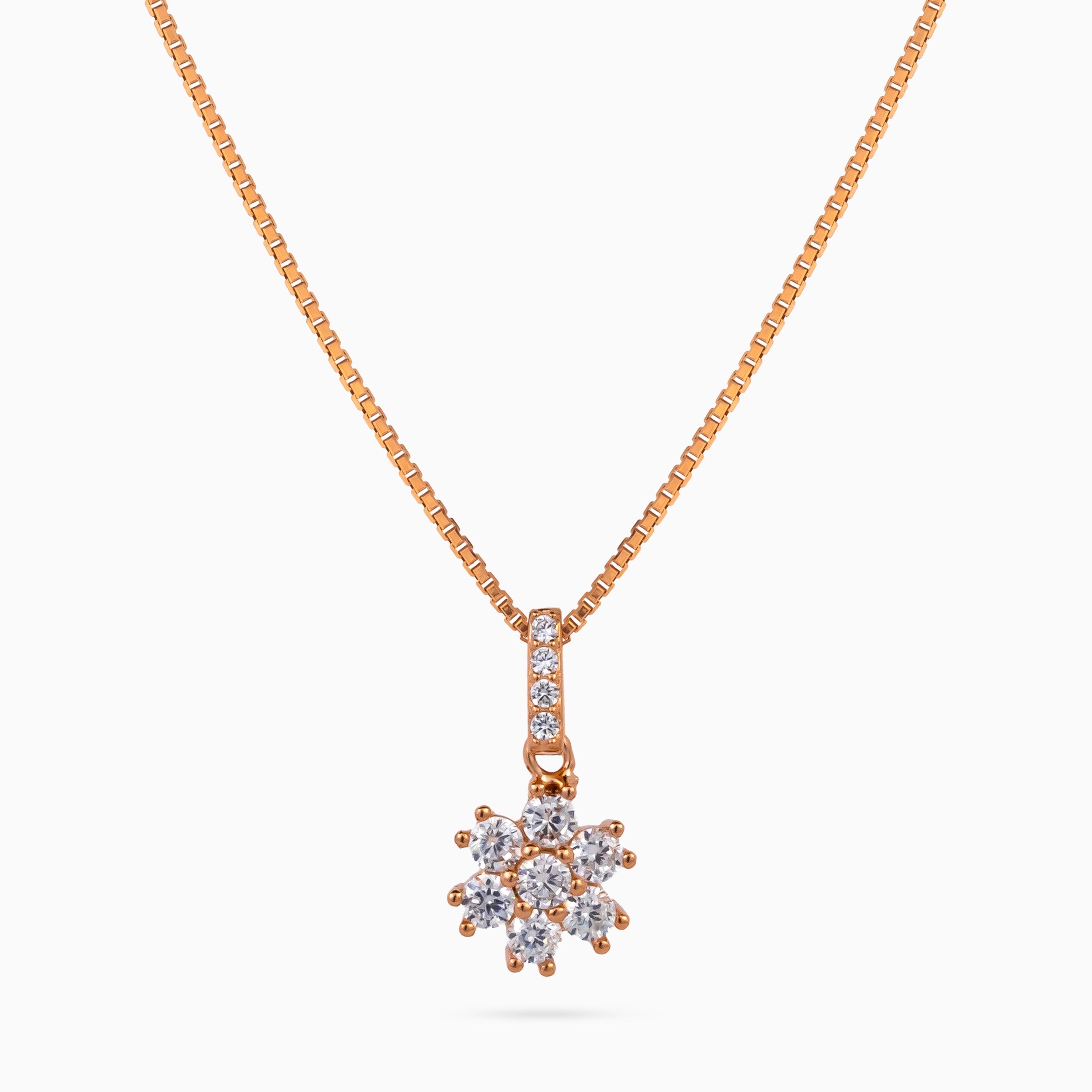 Rose Daisy Cluster Pendant Set