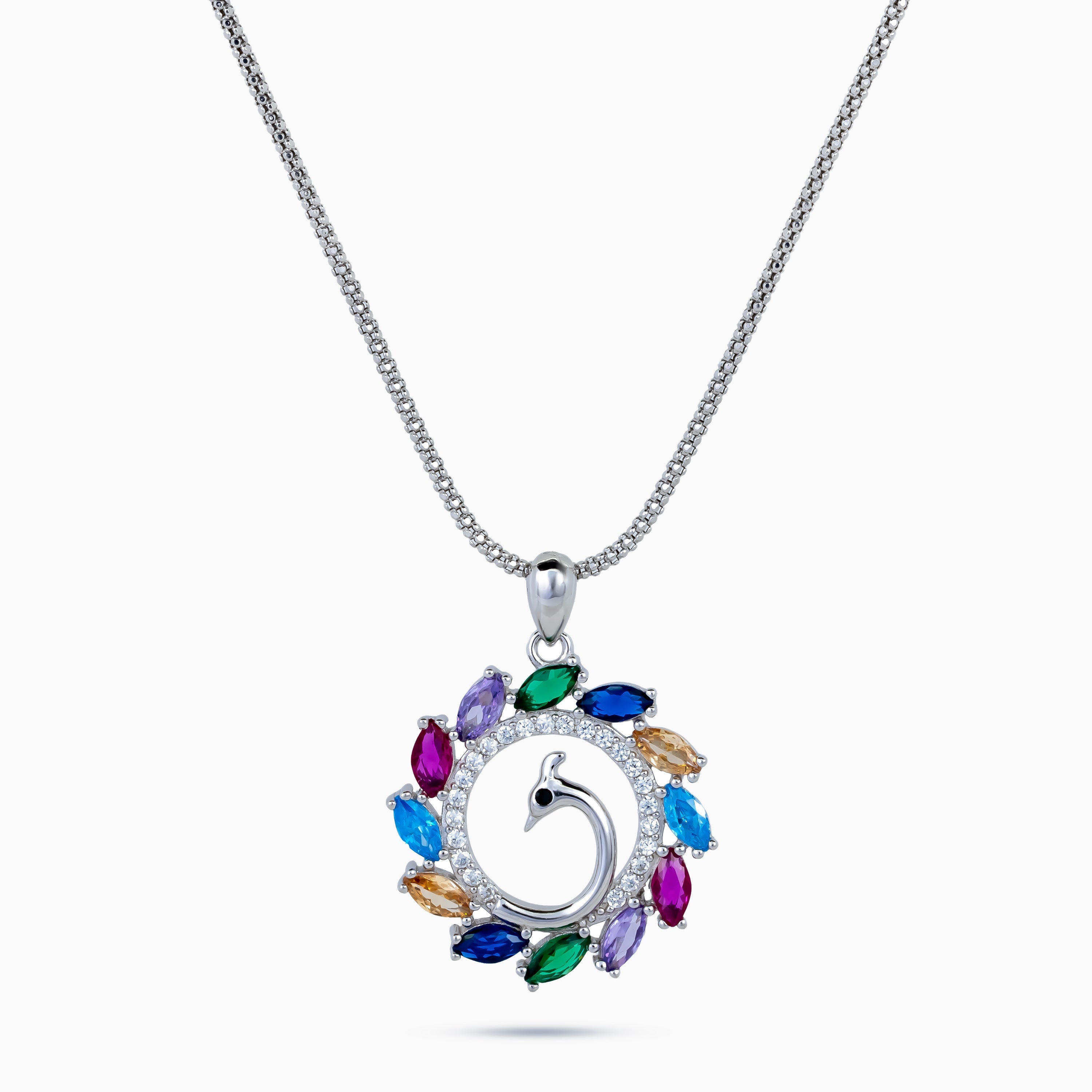 Peacock Radiance Wreath Pendant Set