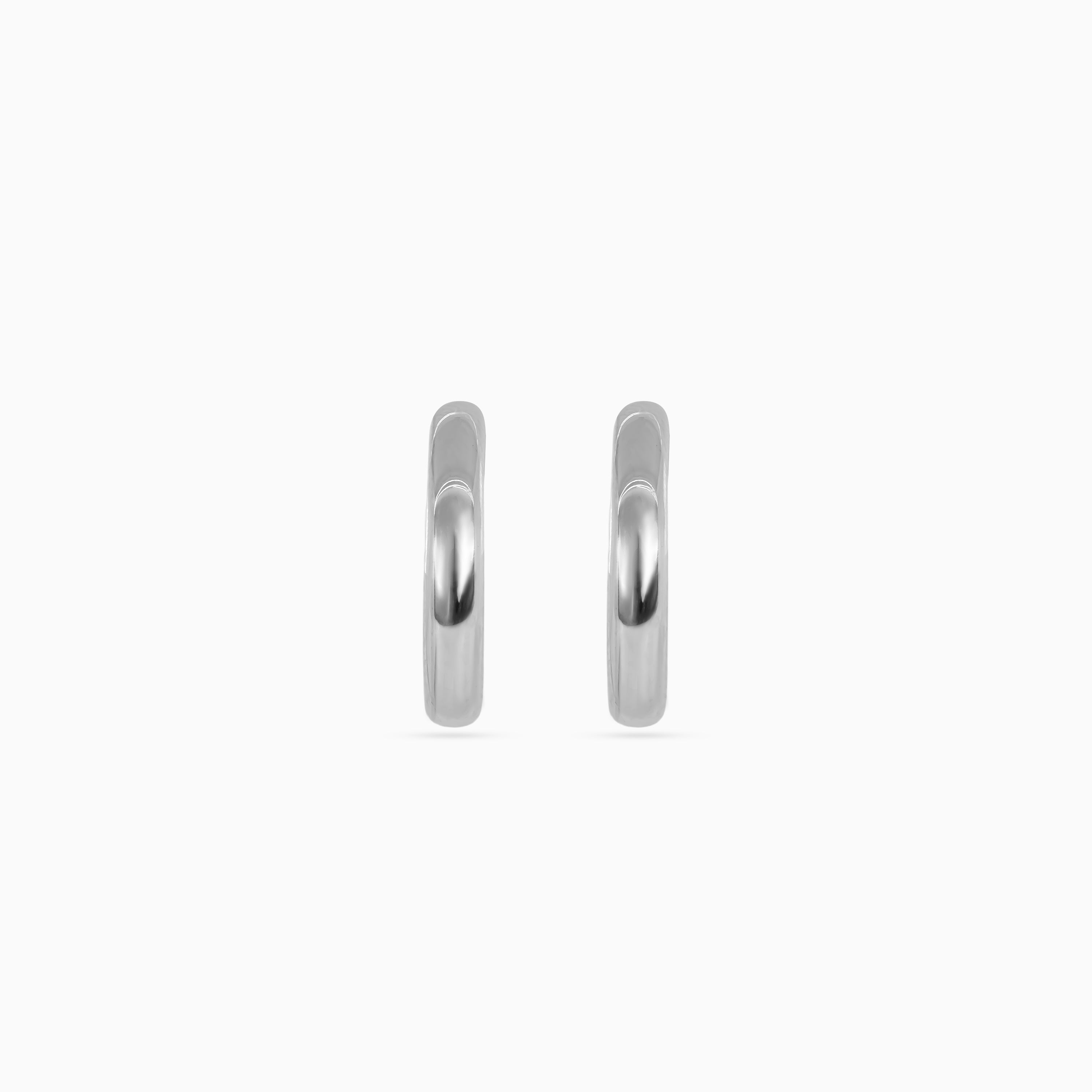 925 silver rounded mini hoop earrings, 1.5 cm
