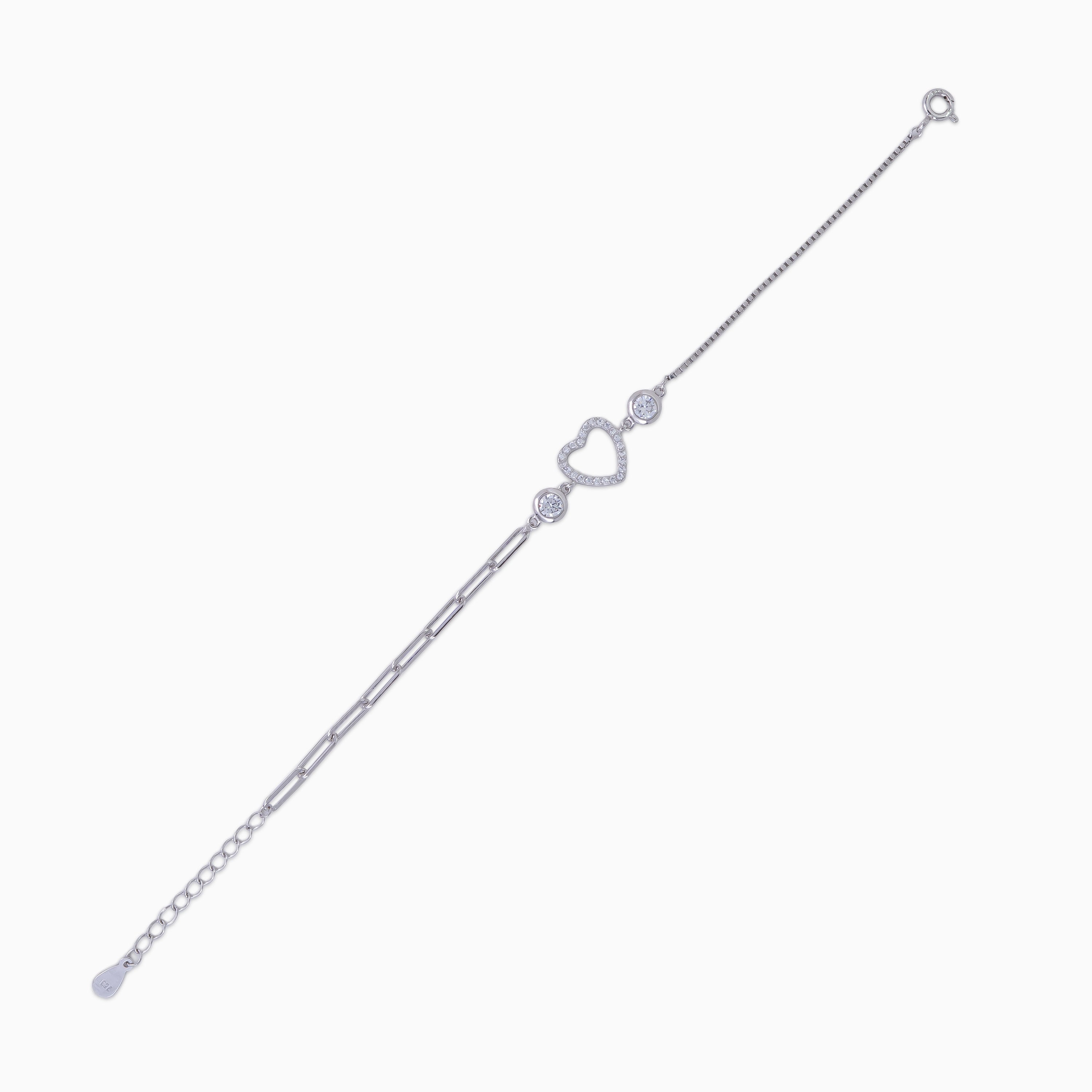 Heart Halo Link Bracelet