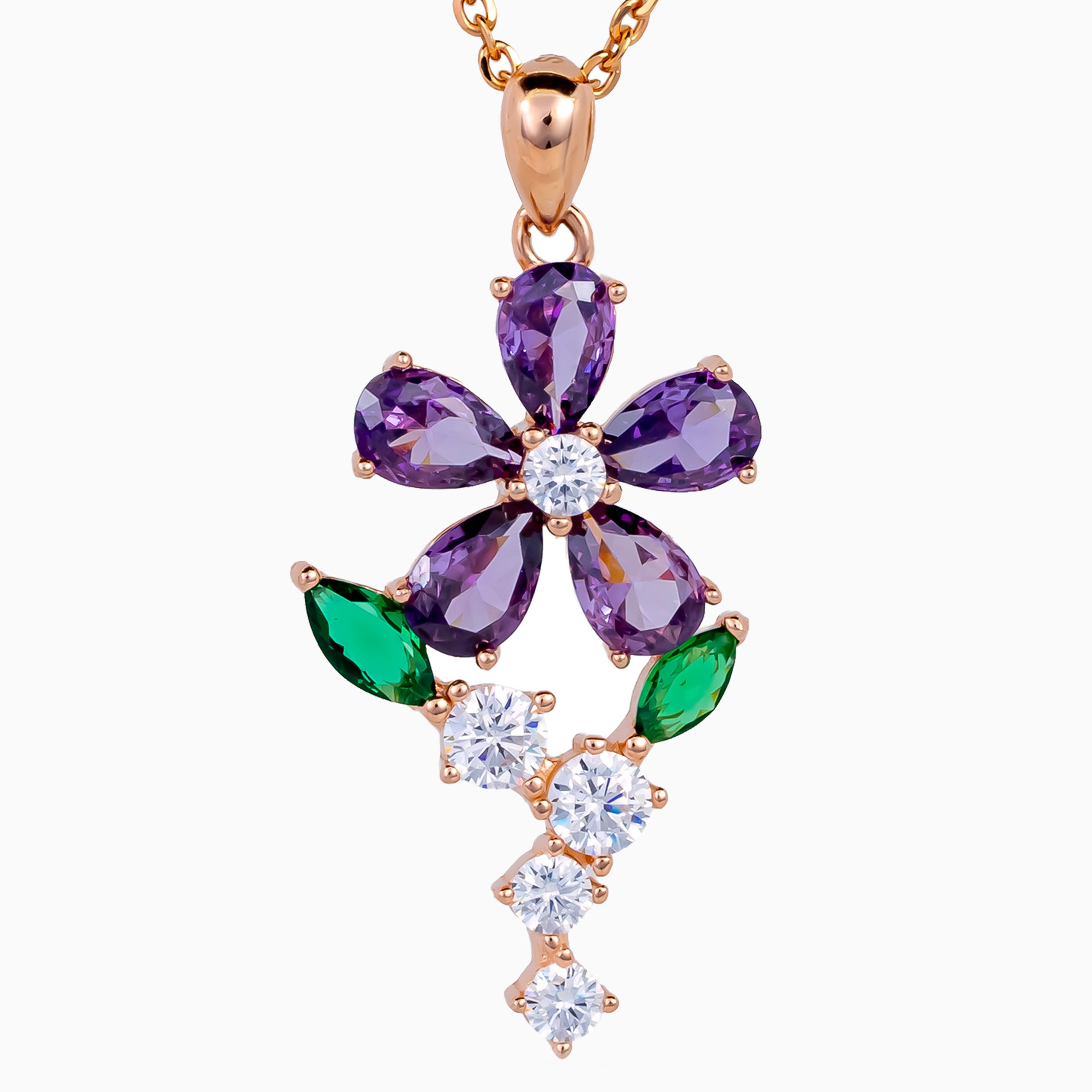 Amethyst Bloom Pendant Set