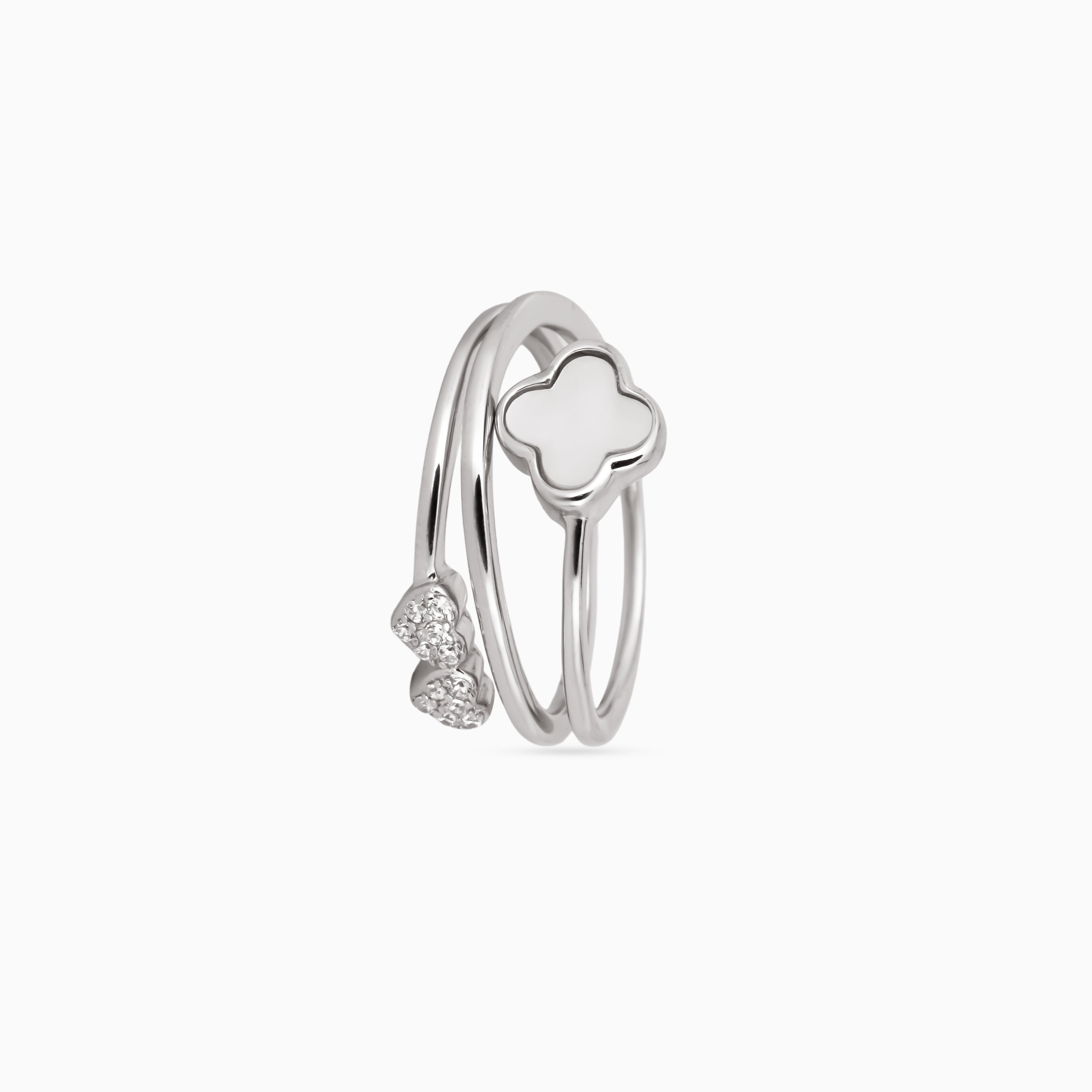 Lucky Clover & Hearts Ring