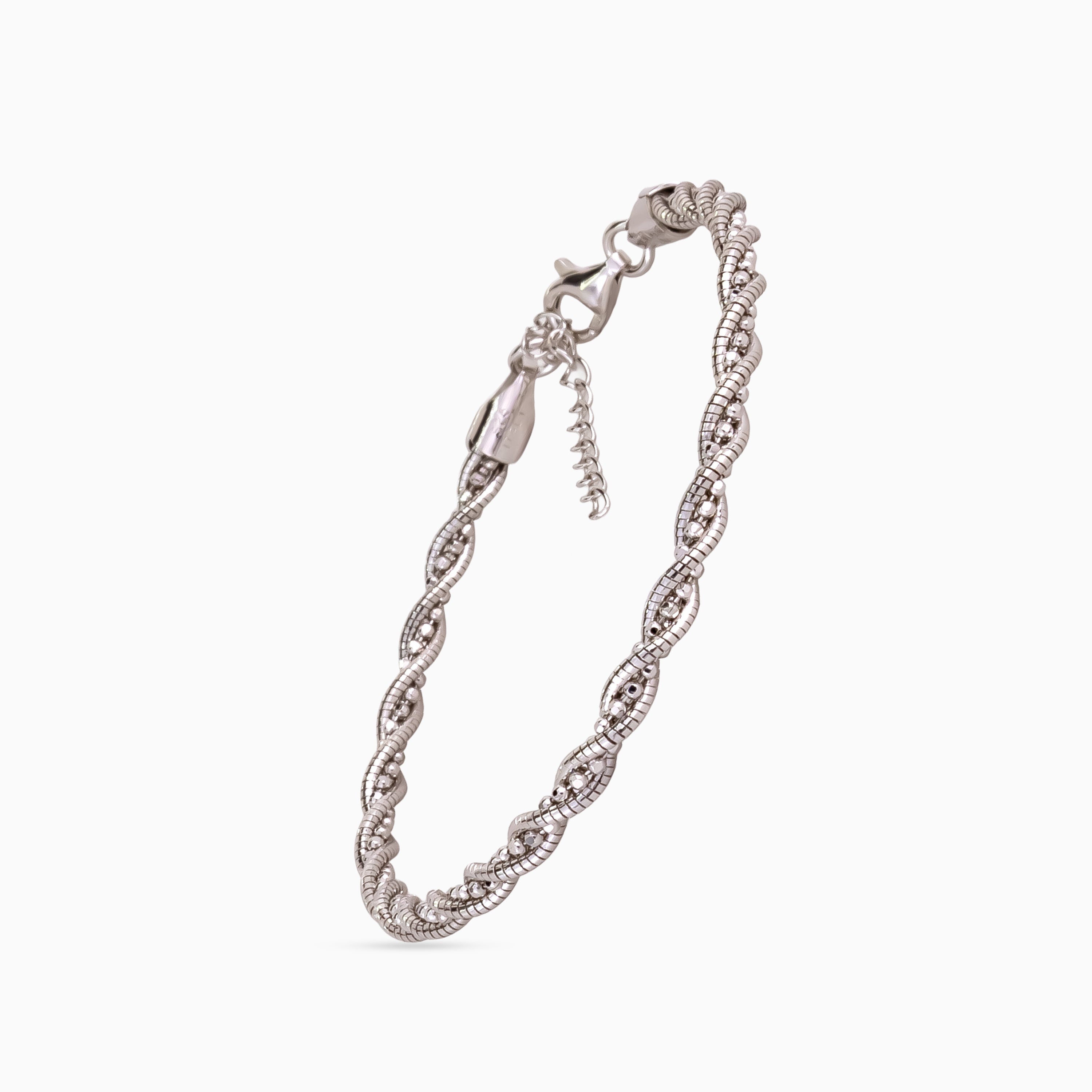 925 sterling silver, rhodium, Twisted Gleam Bracelet bracelet, (Everyday Edge)
