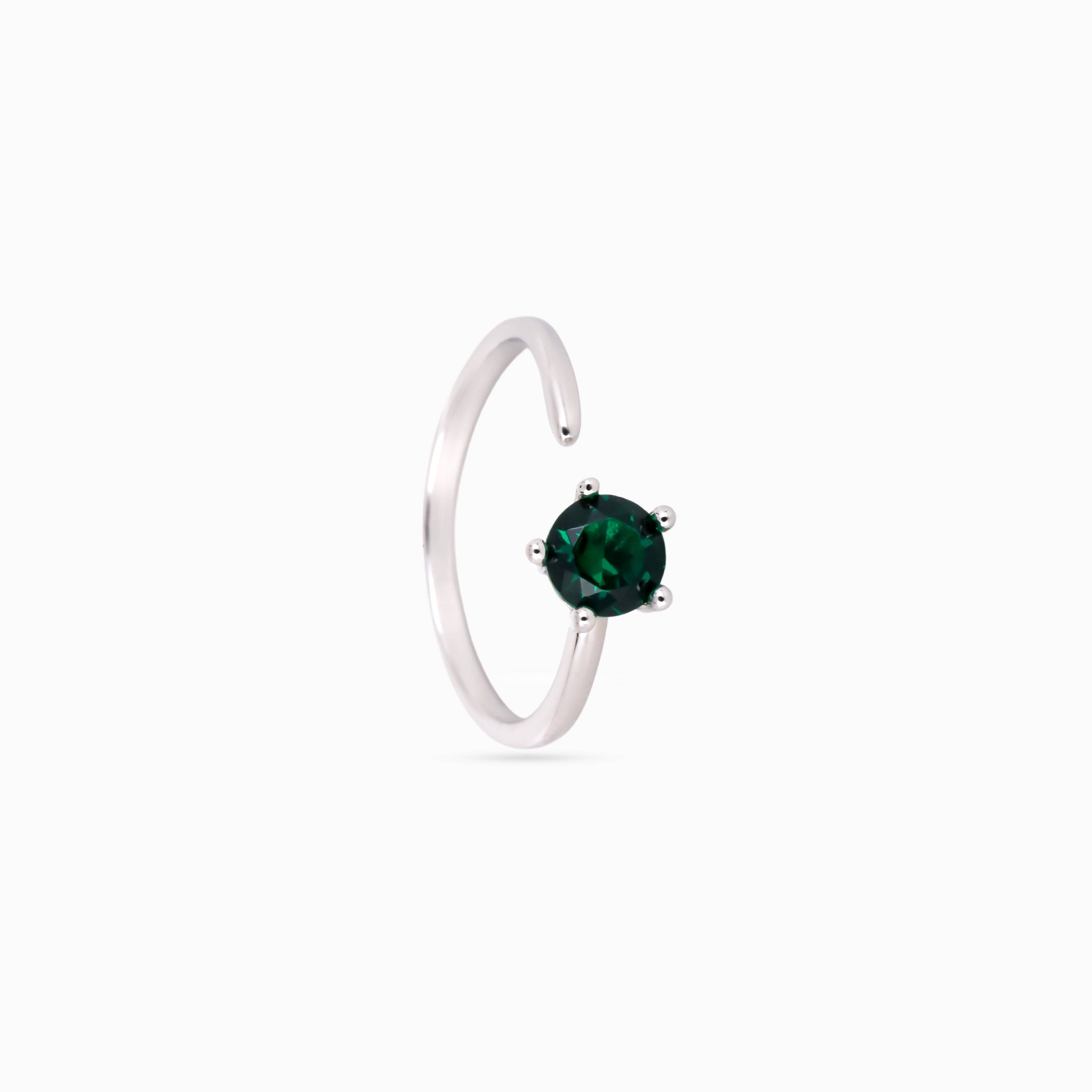 Emerald Prism Solitaire Ring