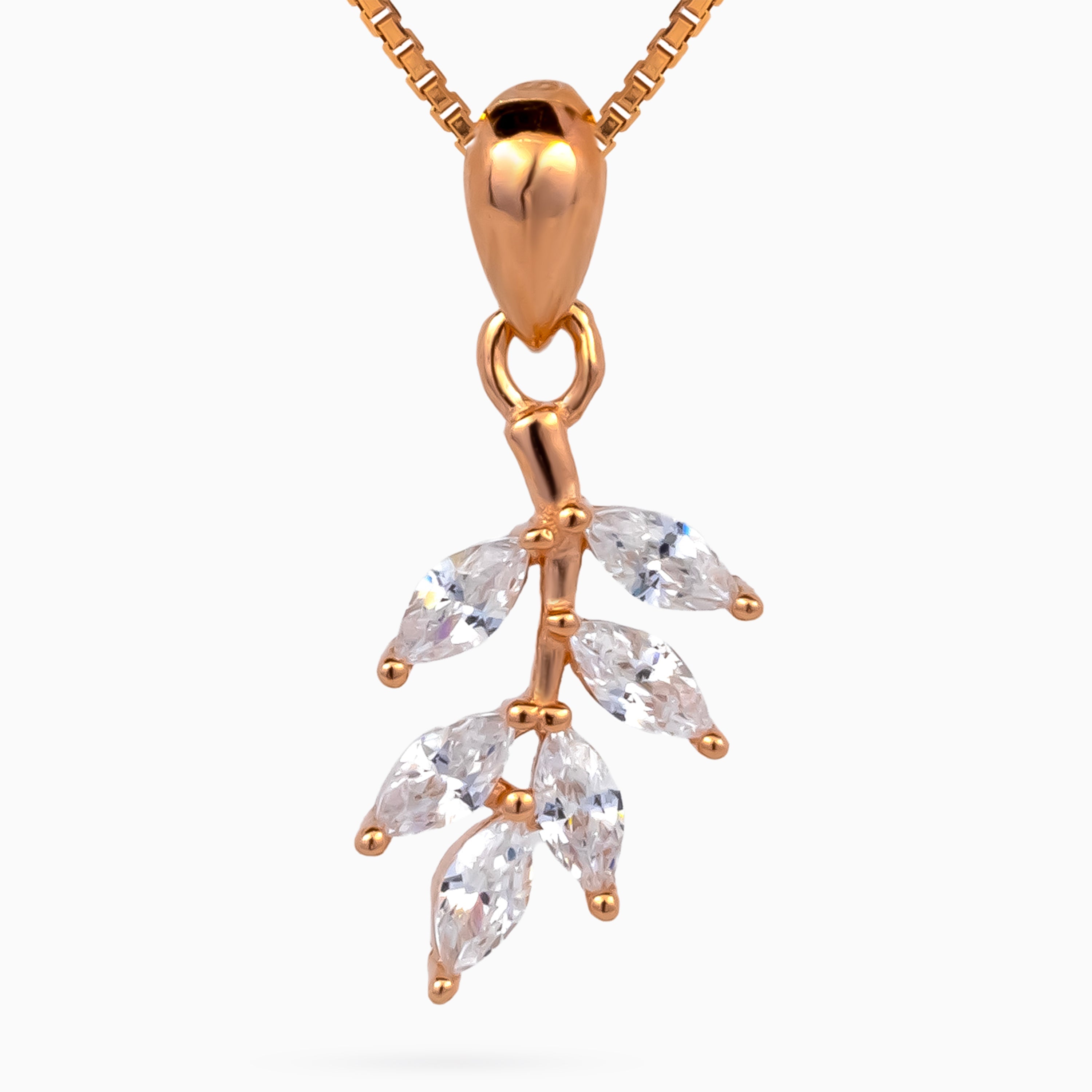 Crystal Leaflet Pendant Set