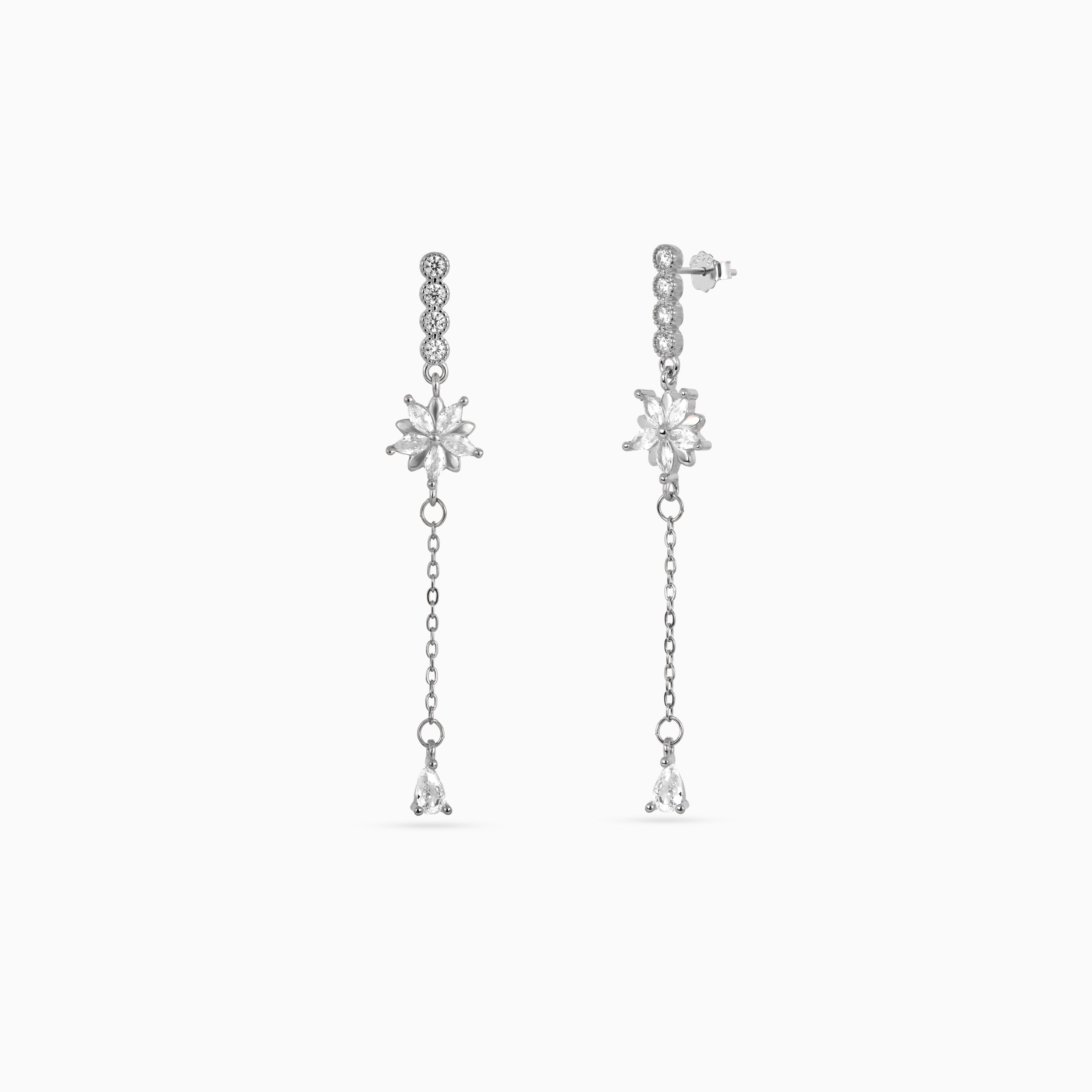 Silver Starburst Chain Drops