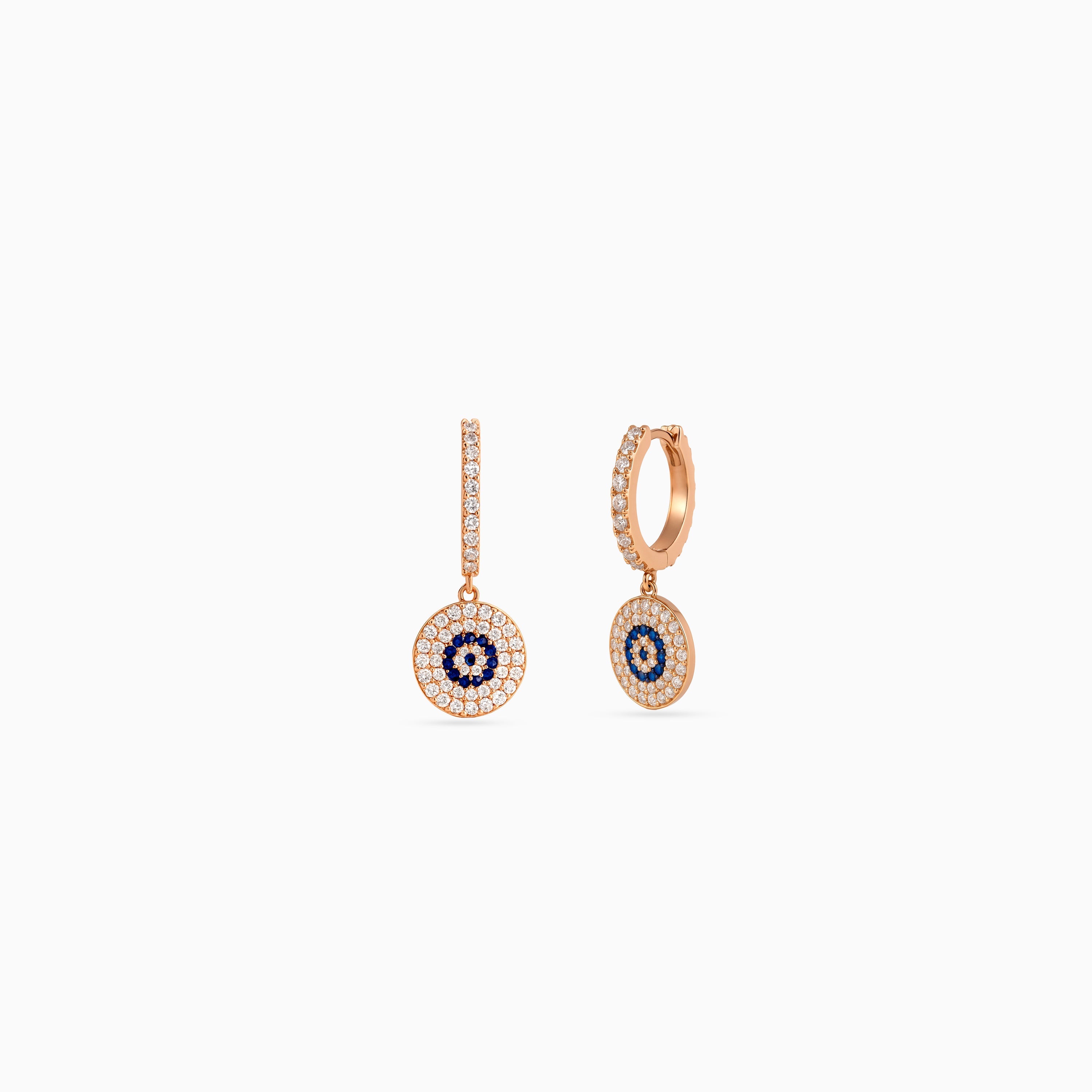 Evil Eye Pavé Huggie Drops