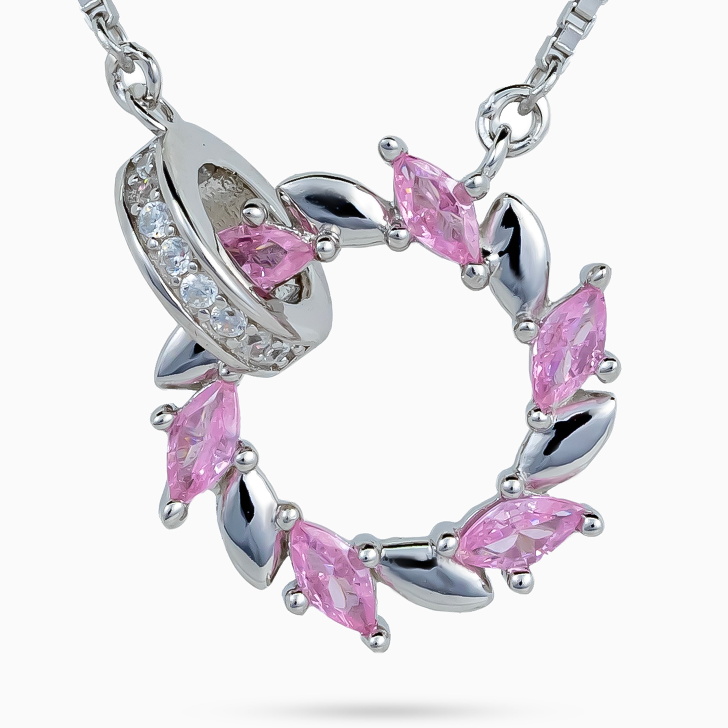 Rosy Laurel Spinner Necklace