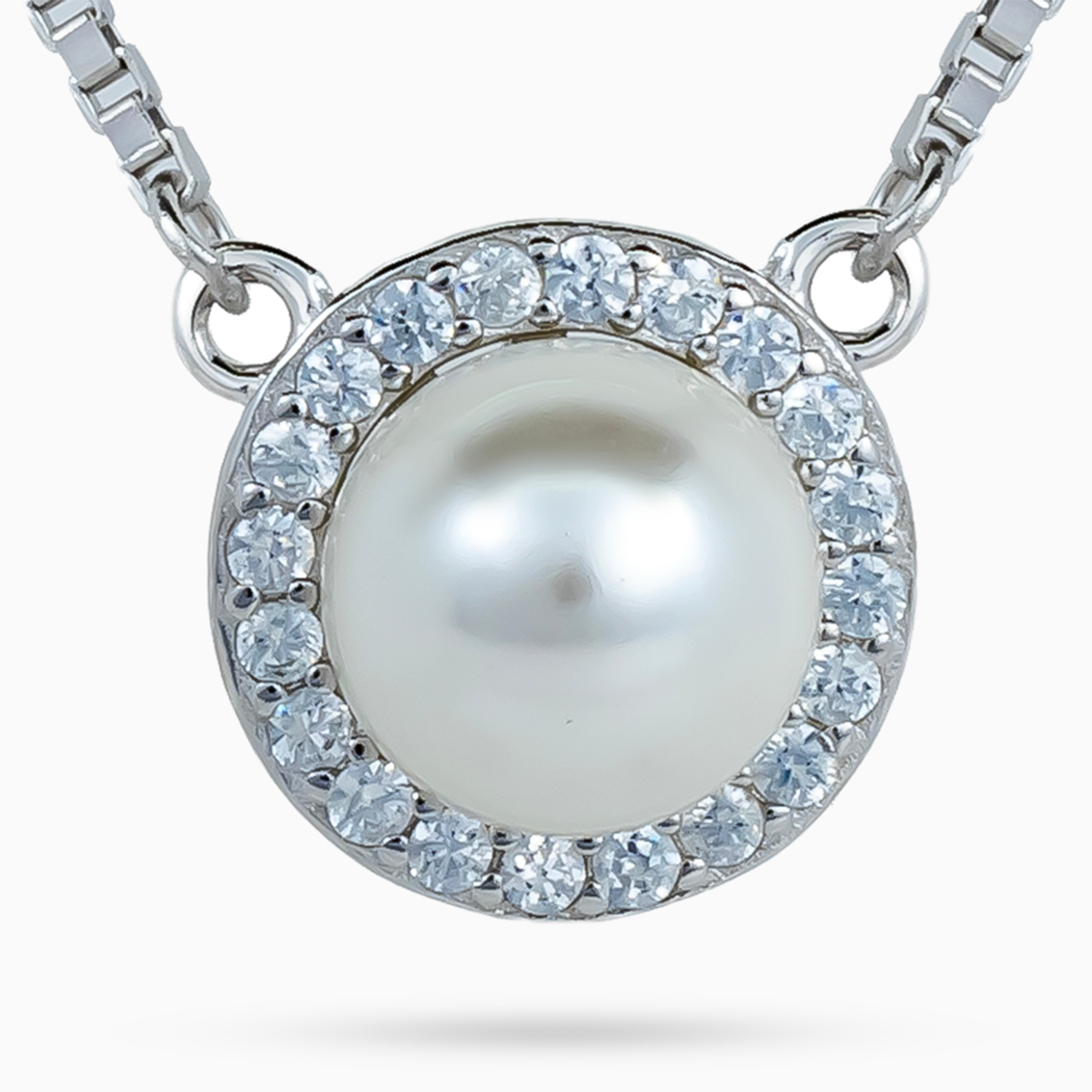 Pearl Halo Medallion Necklace