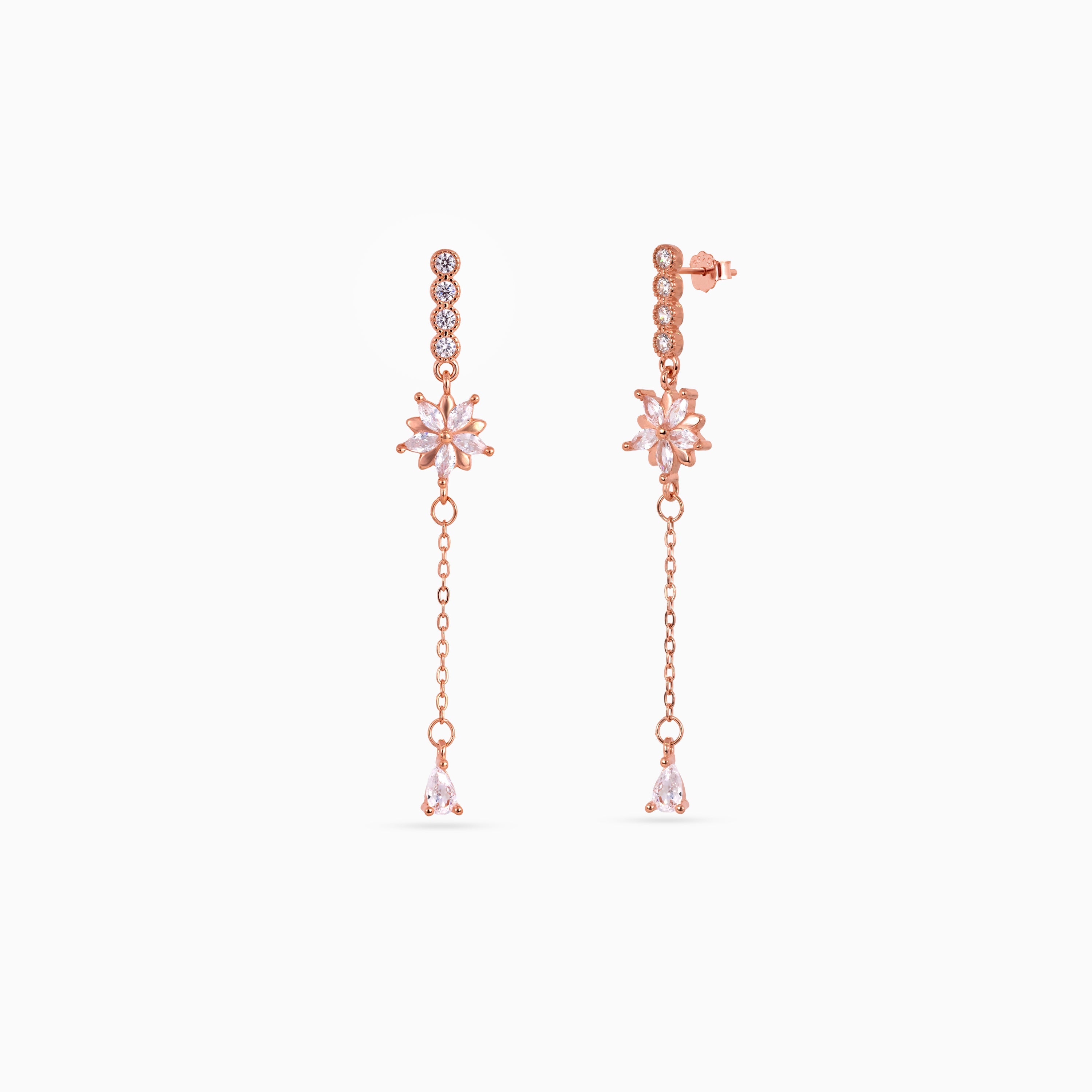 Rose gold Starburst Chain Drops