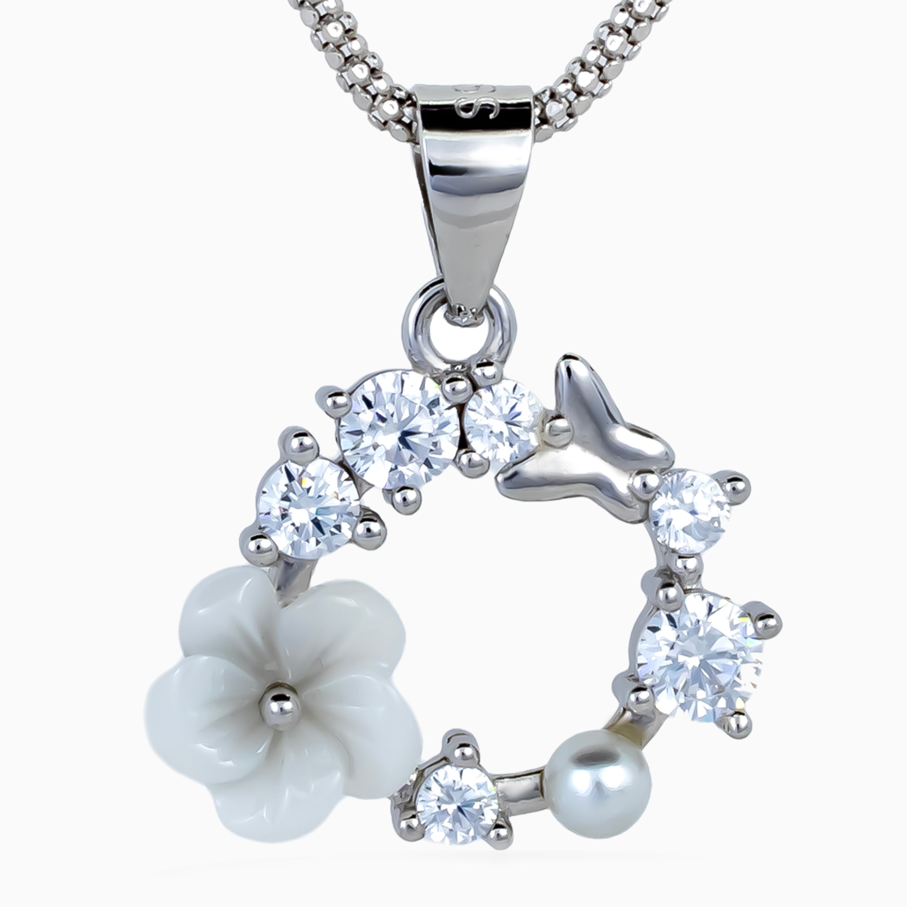 Dove Garden Wreath Pendant Set