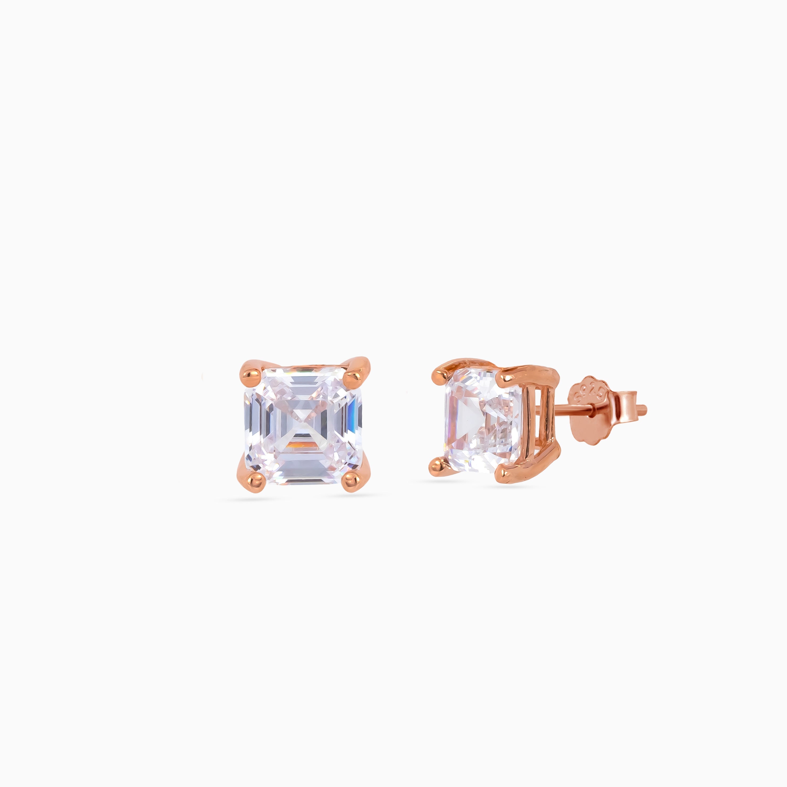 Rose Gold Asscher Glow Mini Solitaires