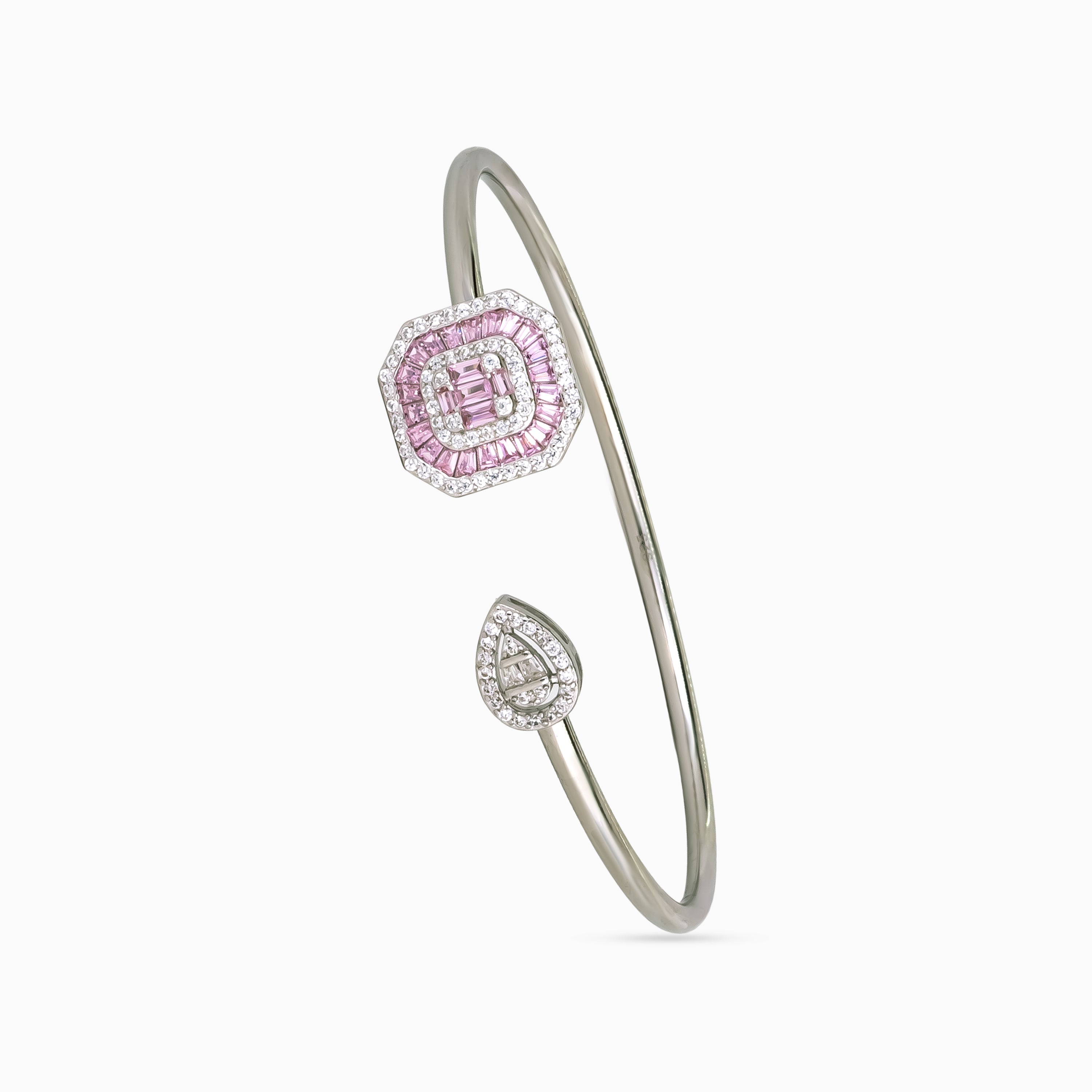 925 sterling silver, rhodium, Blush Papillon Dewdrop Bangle bracelet, (Papillon)