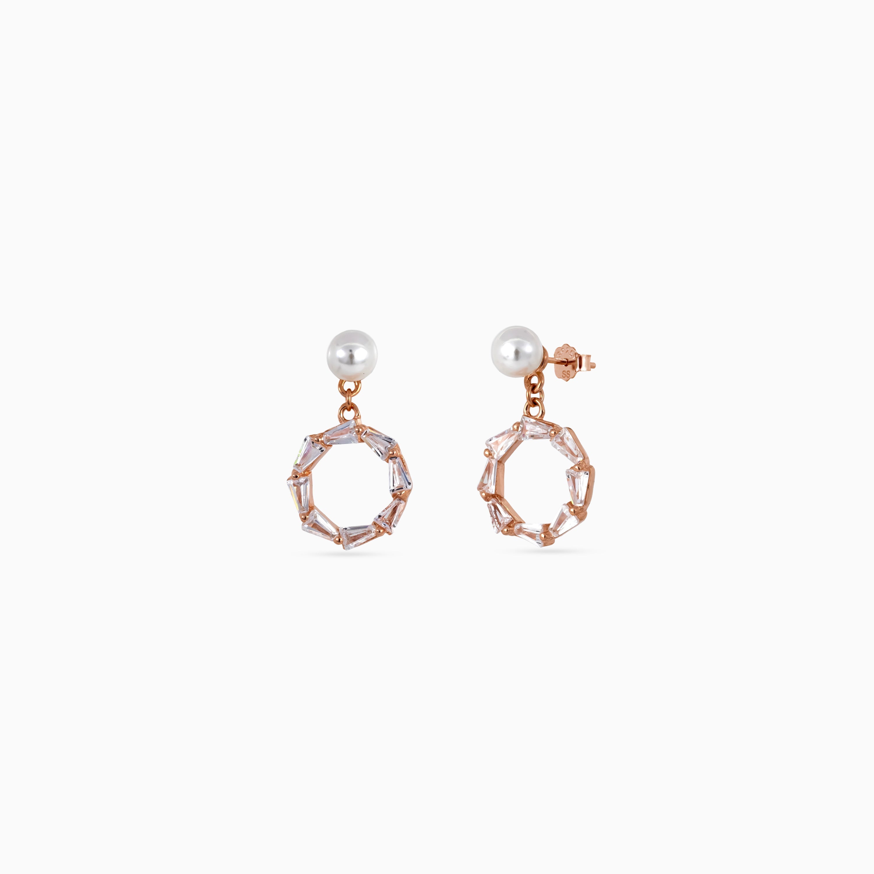 Pearl Octagon Drop Studs