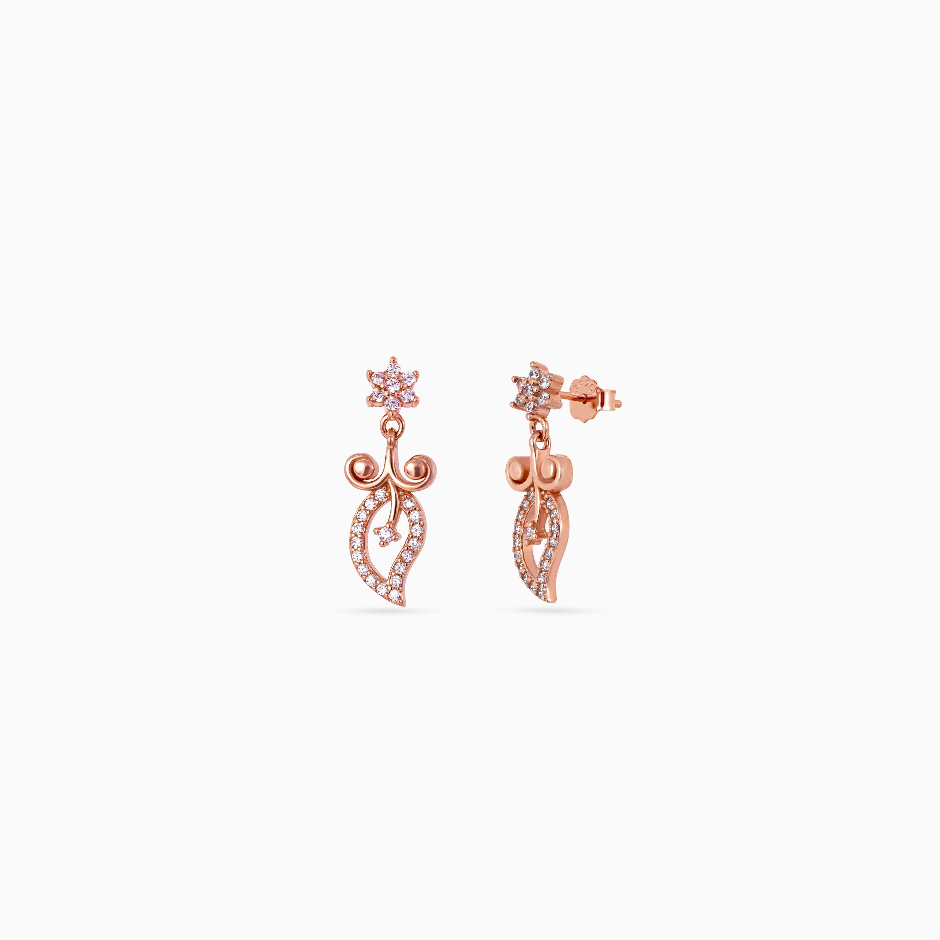 Rose Gold Floral Star Leaf Drops