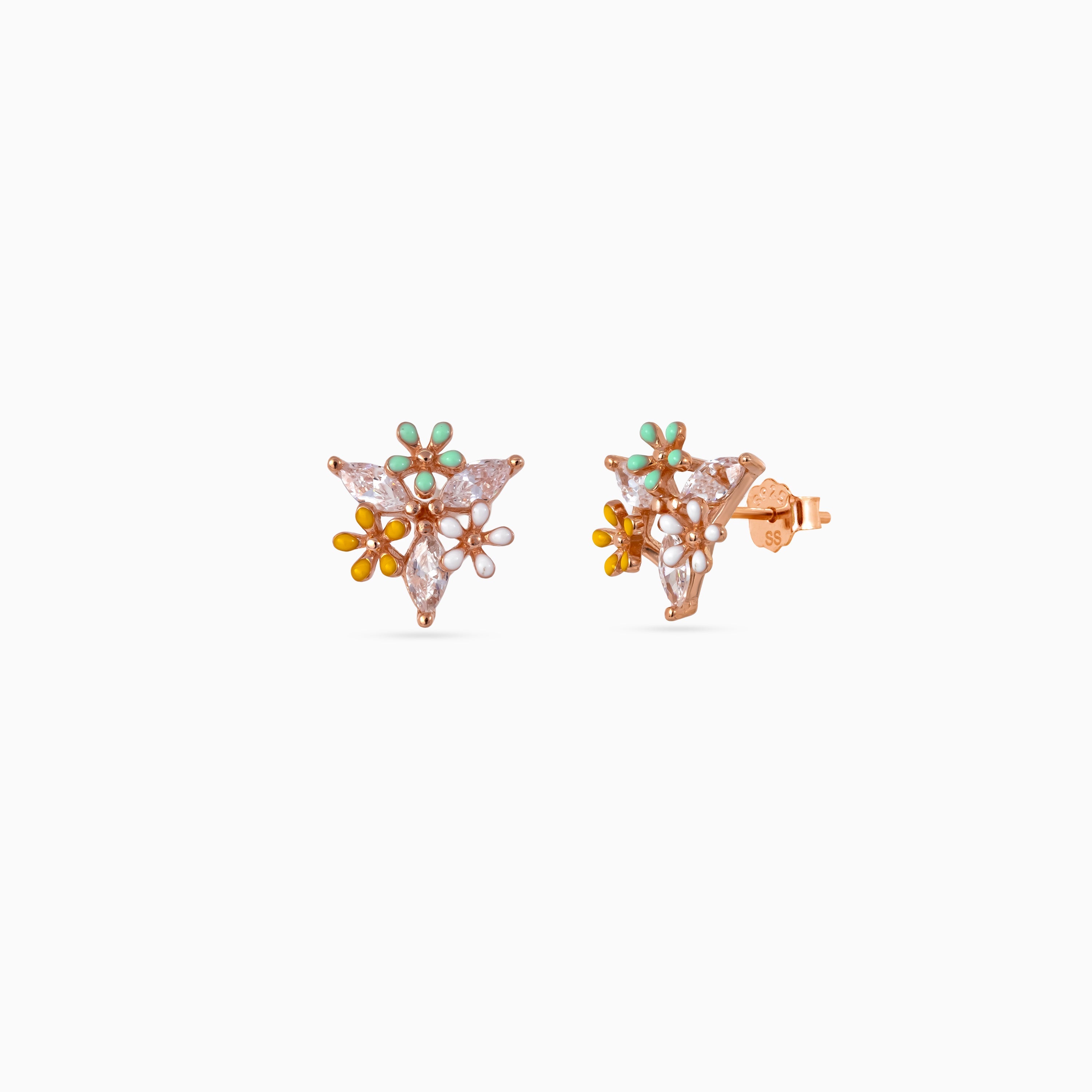 Blush Bloom Leaf Studs