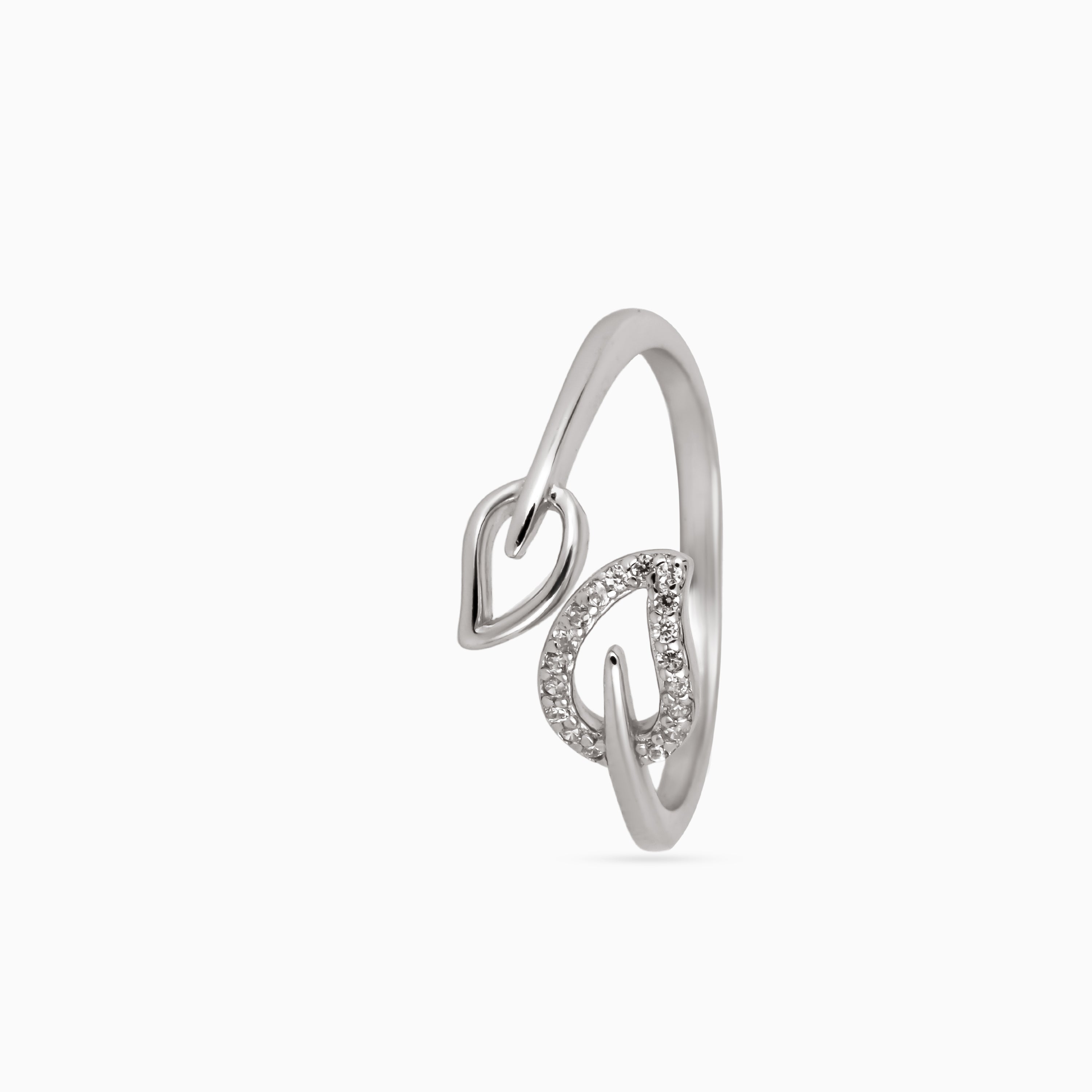 Twin Leaf Whisper Ring