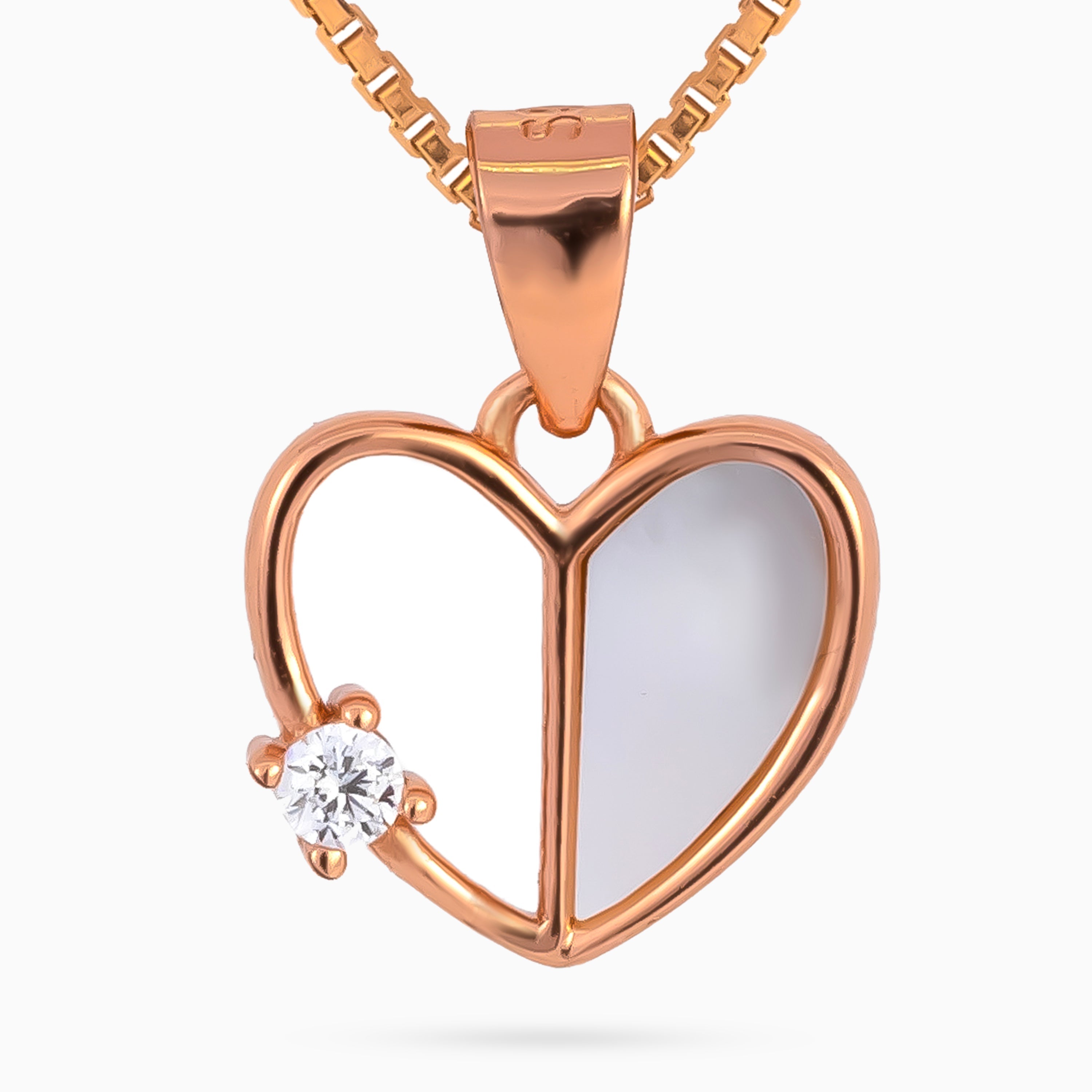 Petite Heartline Solitaire Necklace