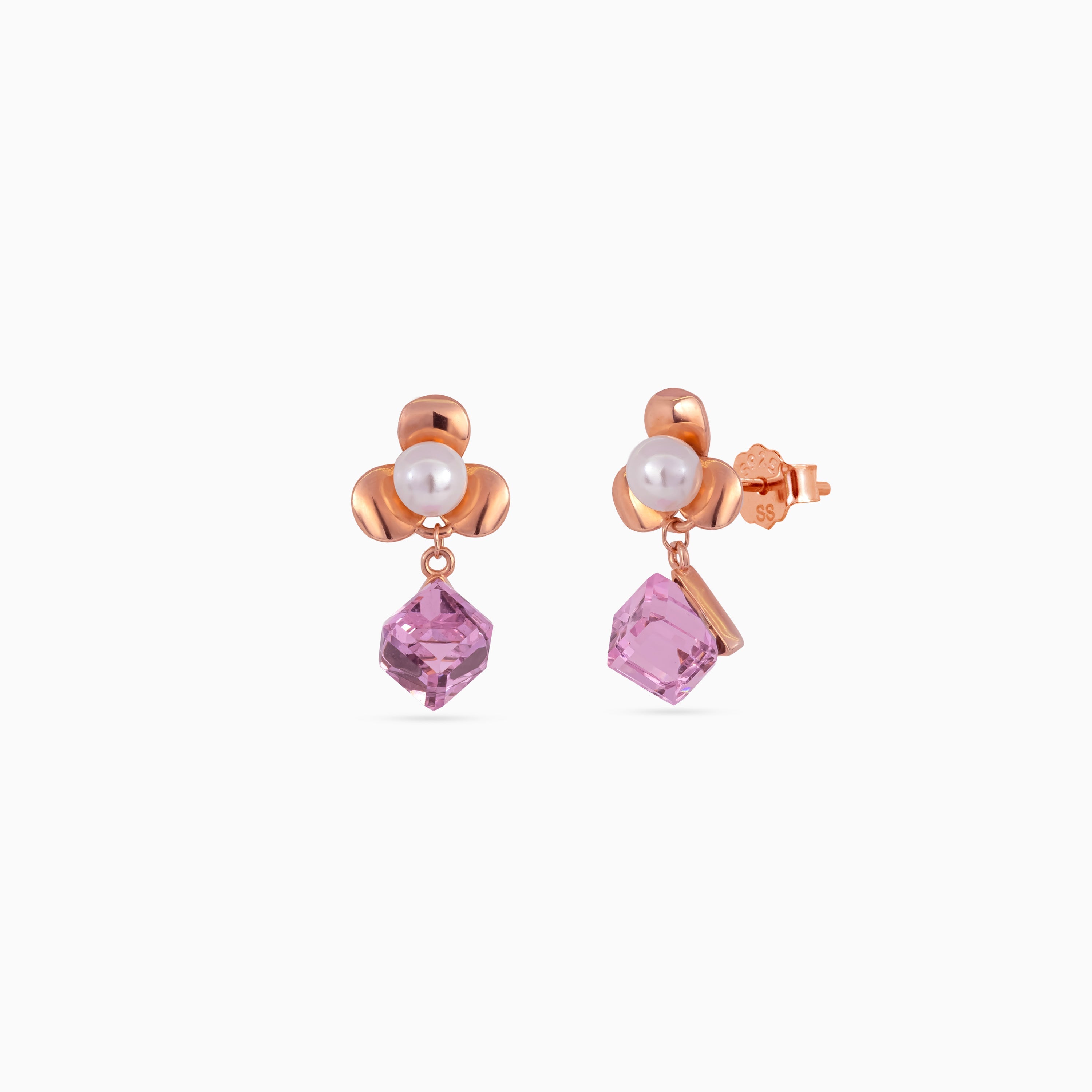 Rose Gold Orchid Pearl Prism Drops