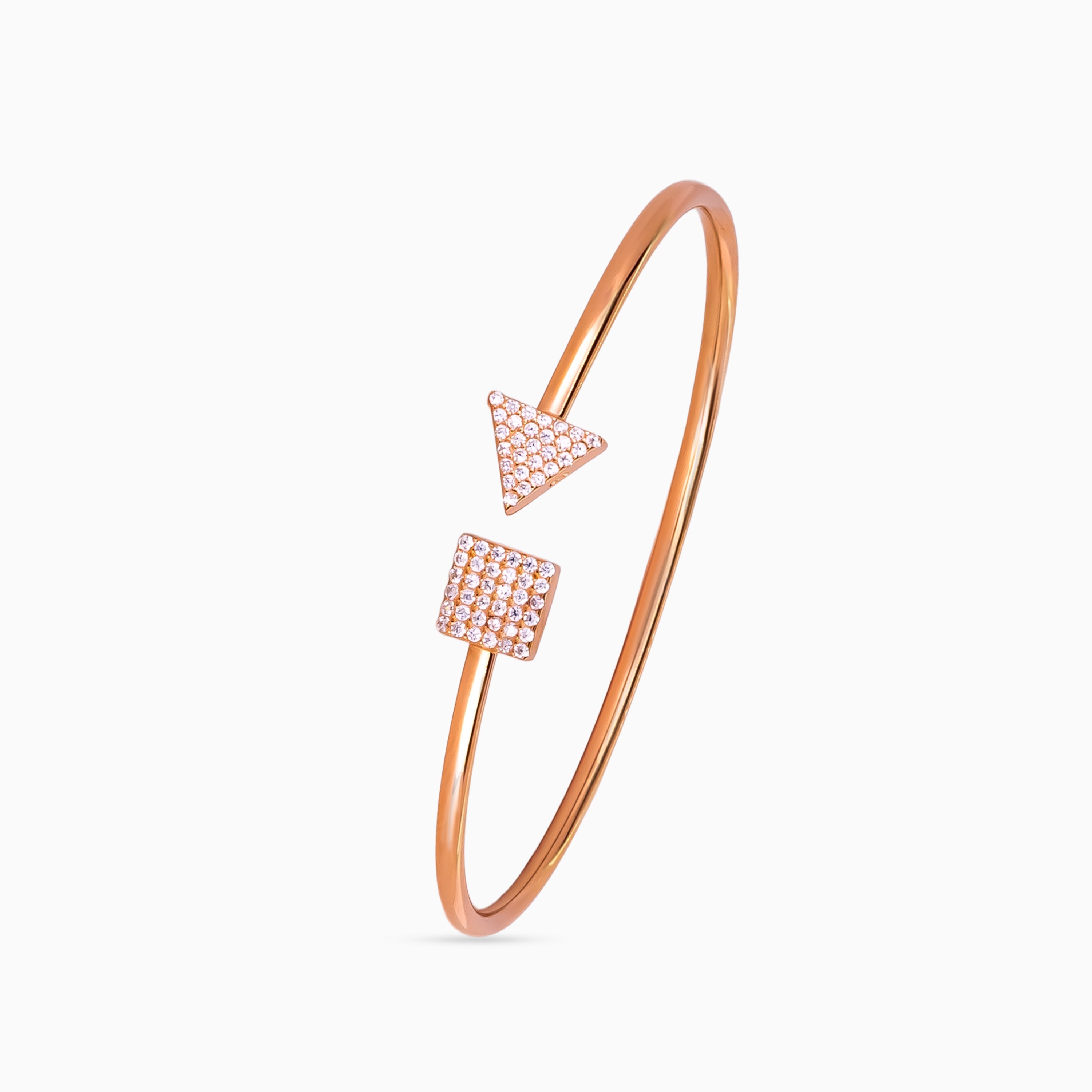 925 sterling silver, rhodium, Geo Duo Bangle bracelet, (City Shine)