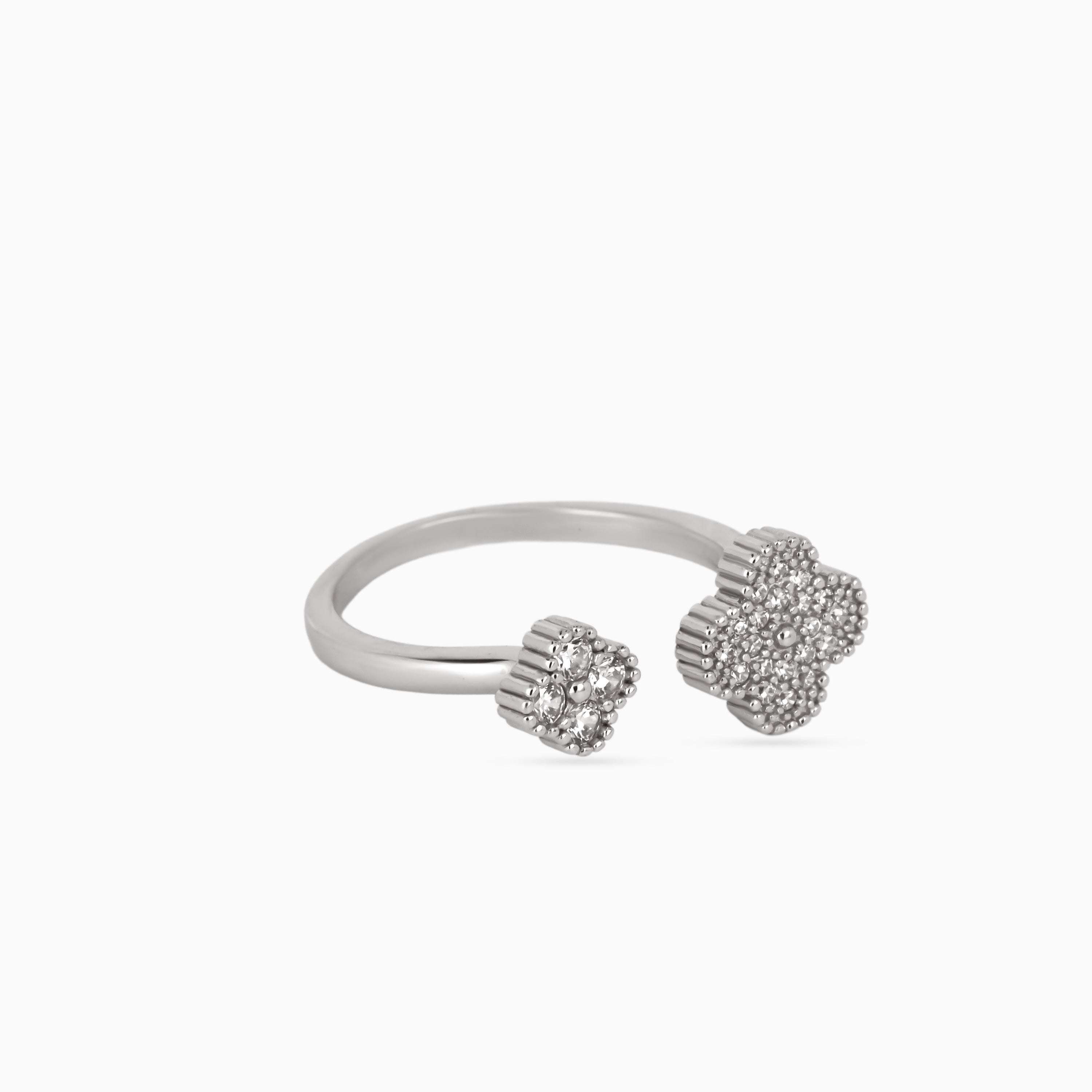 Twin Clover Pavé Ring