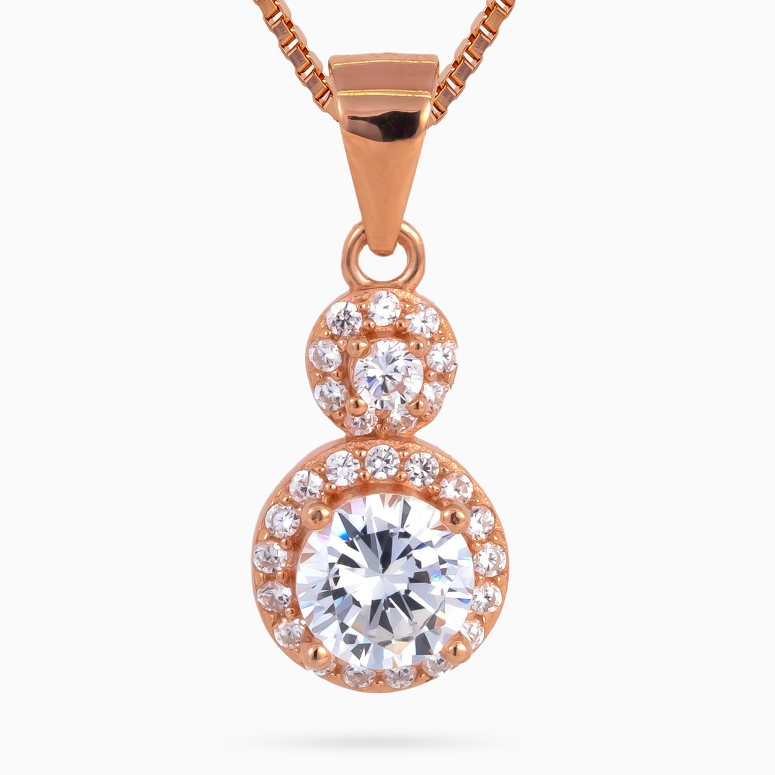 Double Halo Droplet Necklace