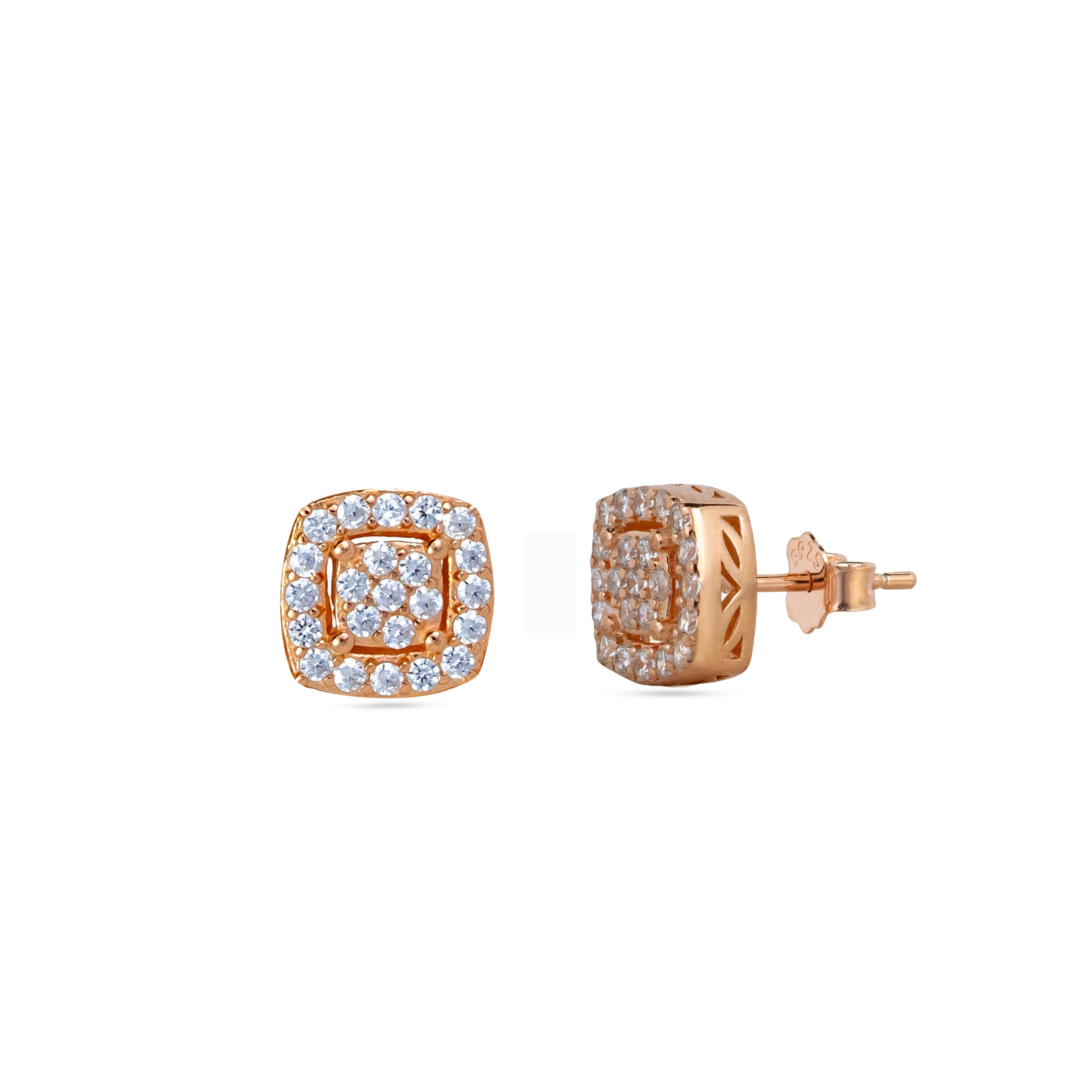 Cushion Halo Pave Studs