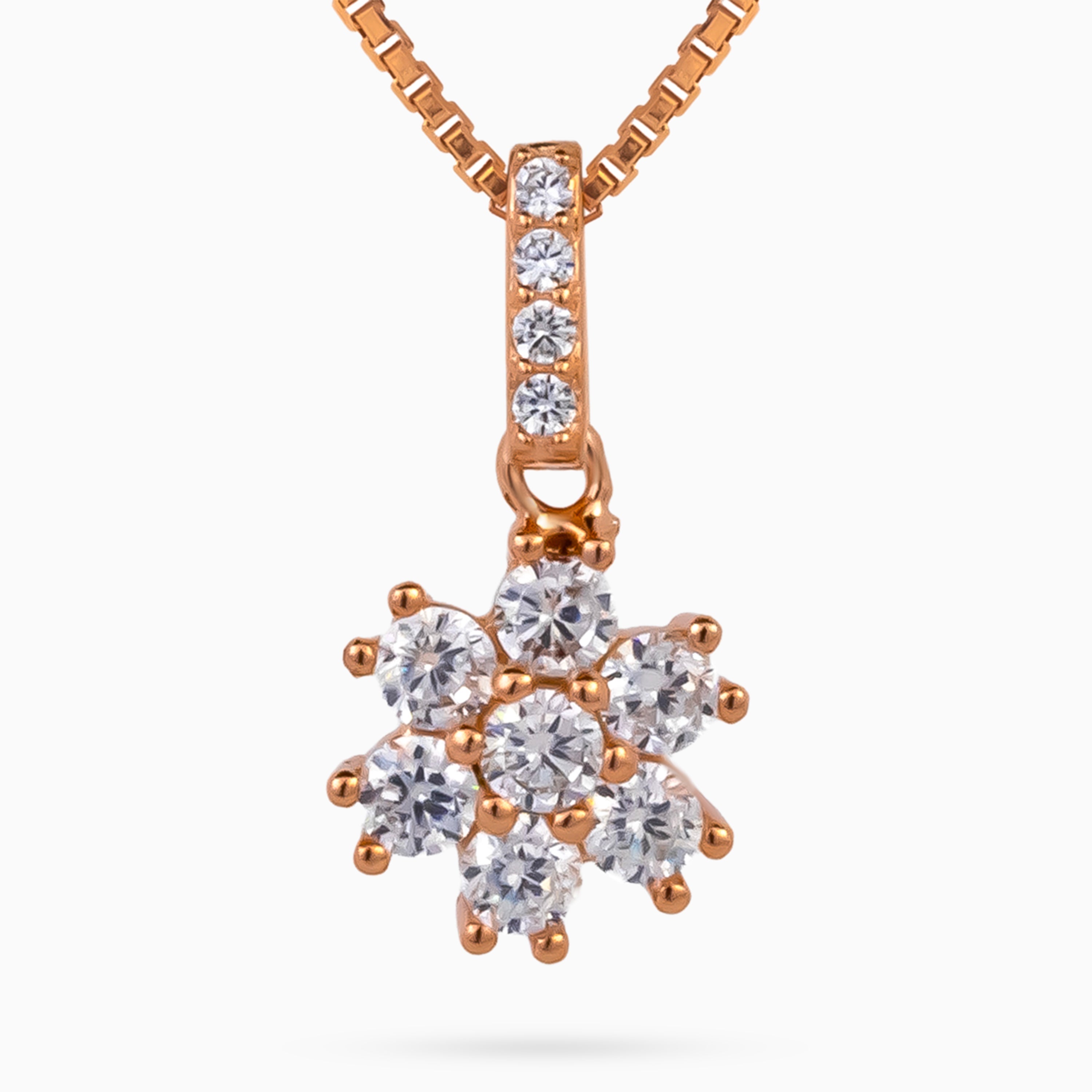 Rose Daisy Cluster Pendant Set
