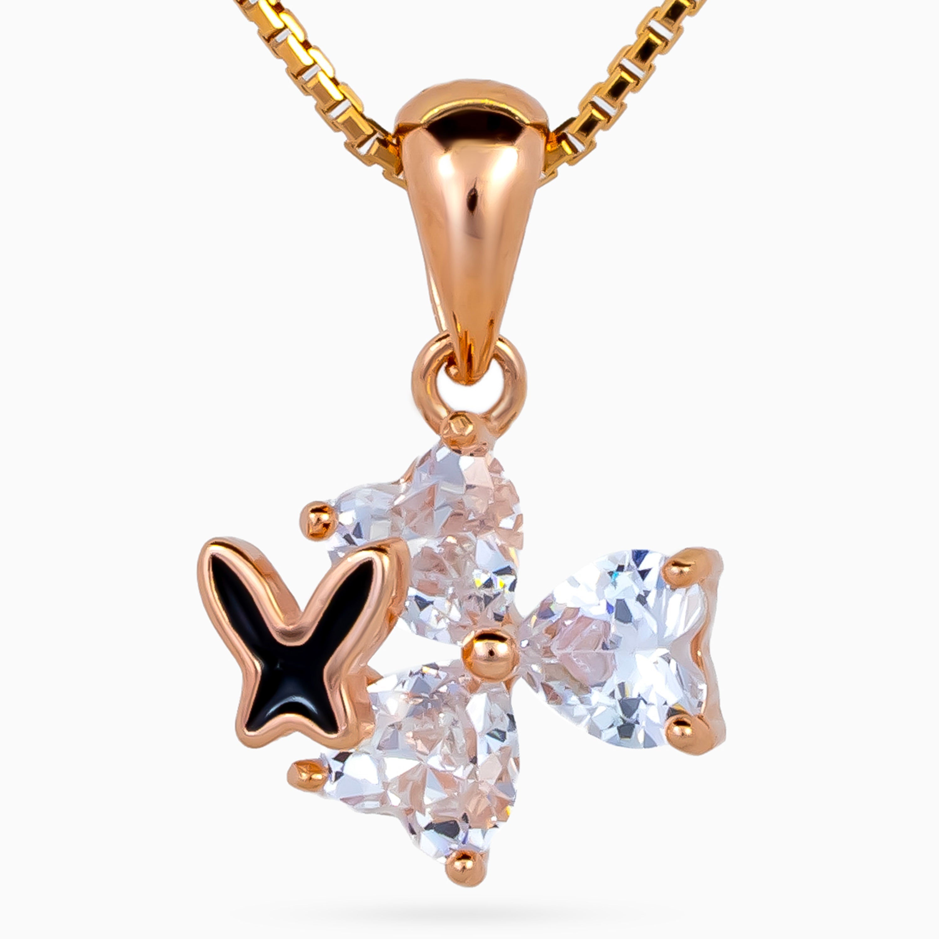 Noir Papillon Cluster Necklace
