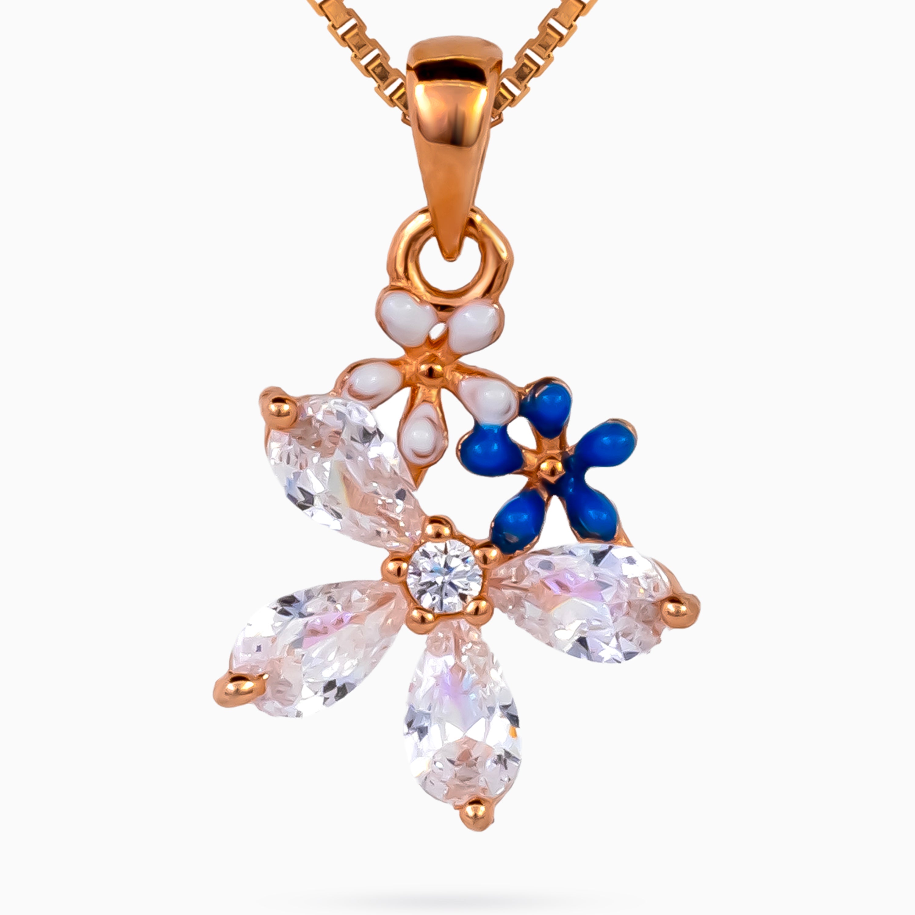 Azure Blossom Cluster Pendant Set