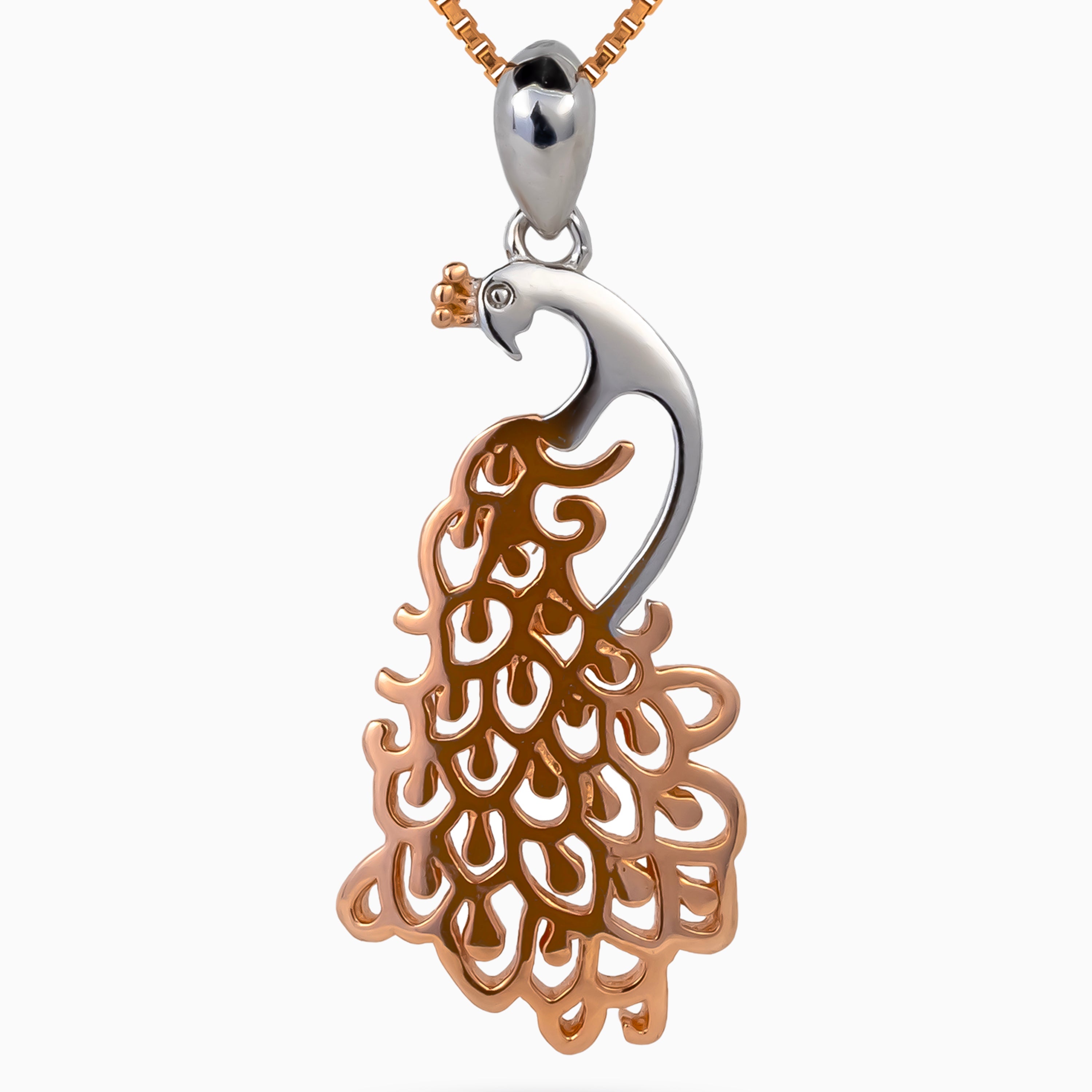 Regal Peacock Filigree Pendant Set