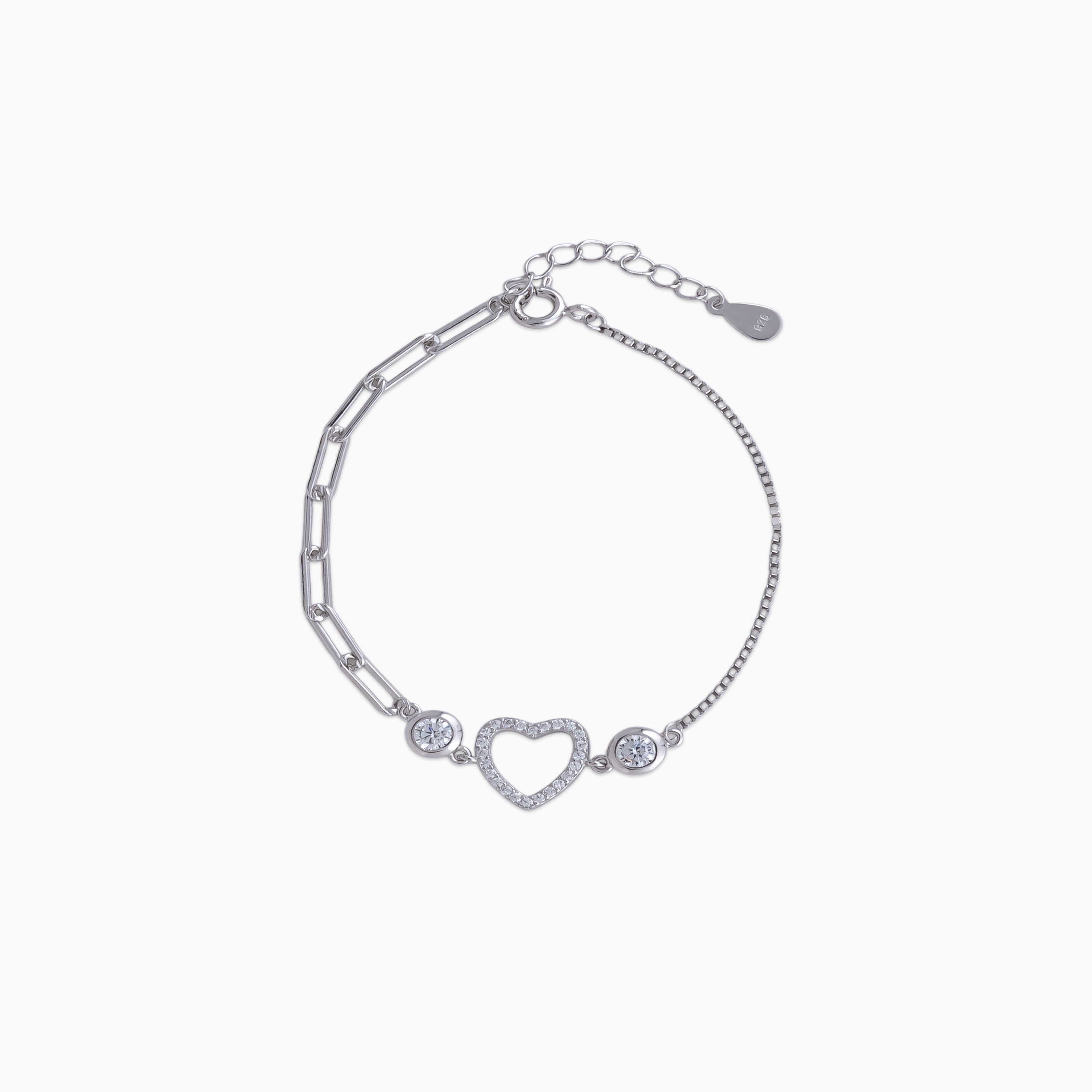 925 sterling silver, Rose Gold Bracelet, Heartline bracelet (Heartline)