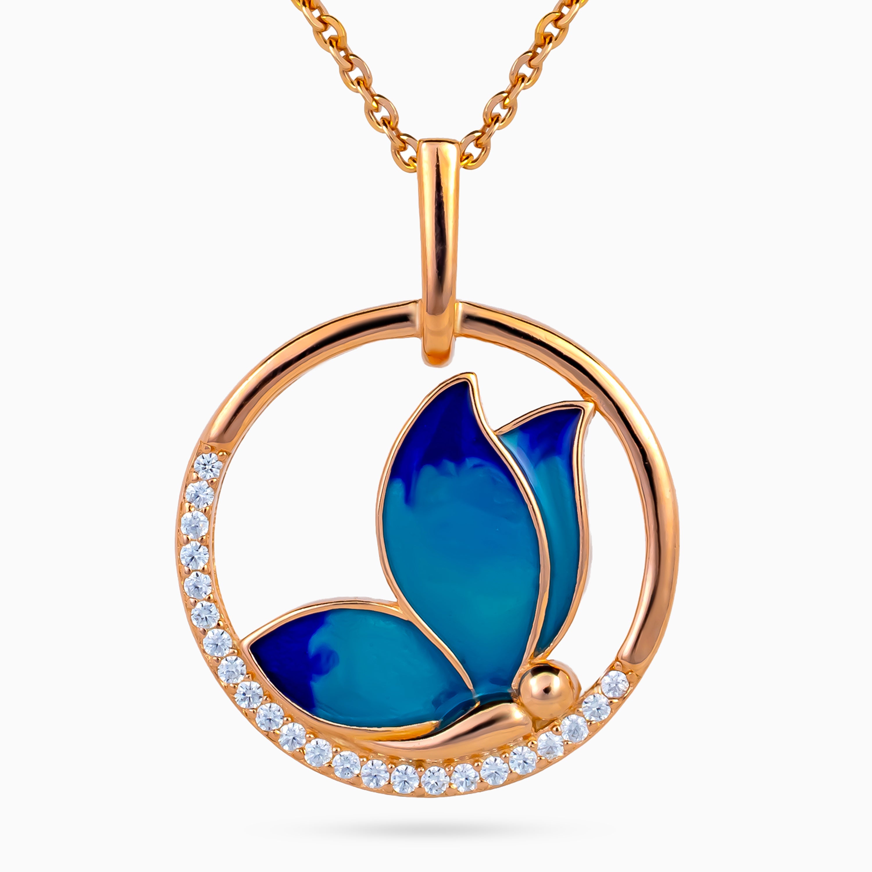 Blue Arc Papillon Pendant Set