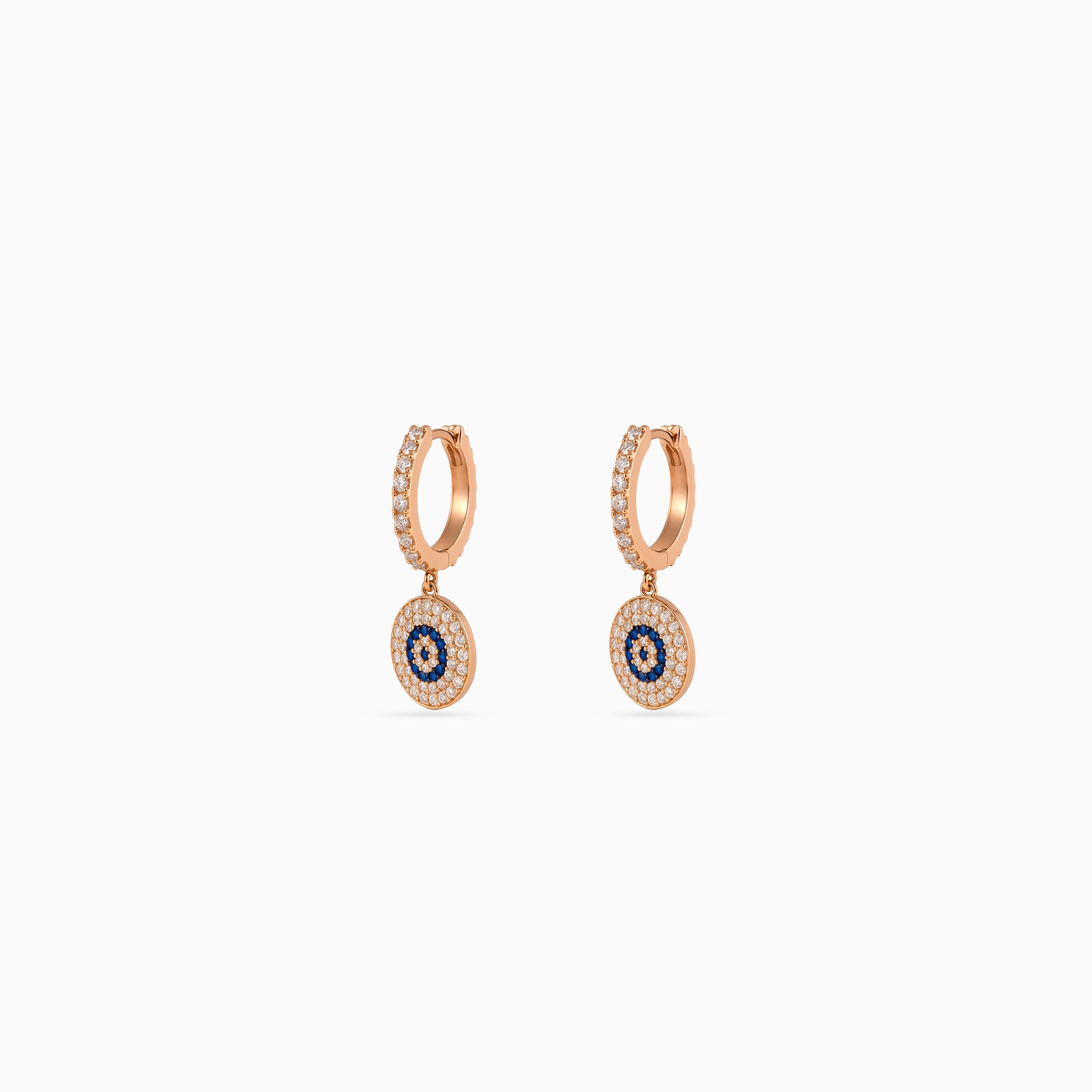 Evil Eye Pavé Huggie Drops
