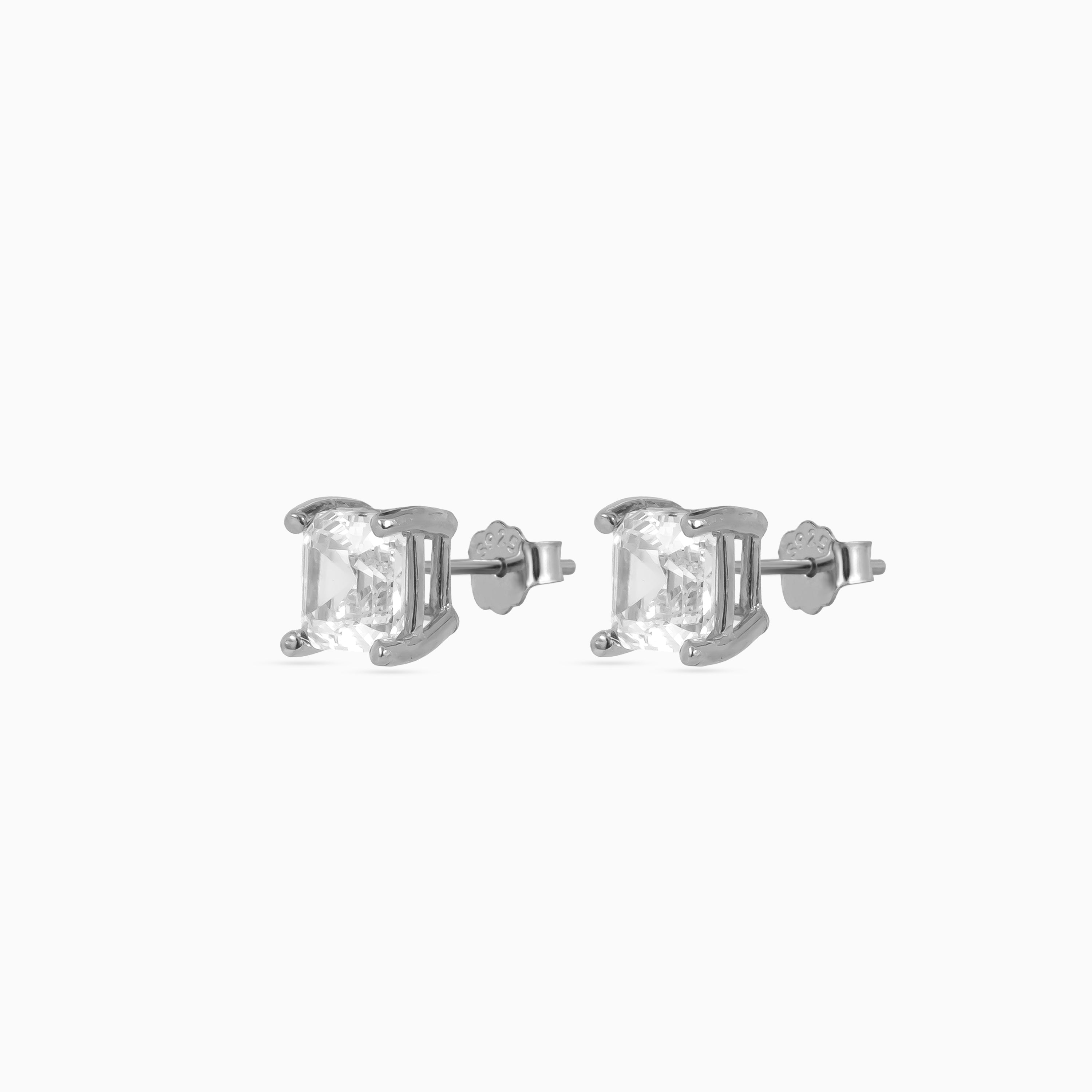 Silver Asscher Glow Mini Solitaires