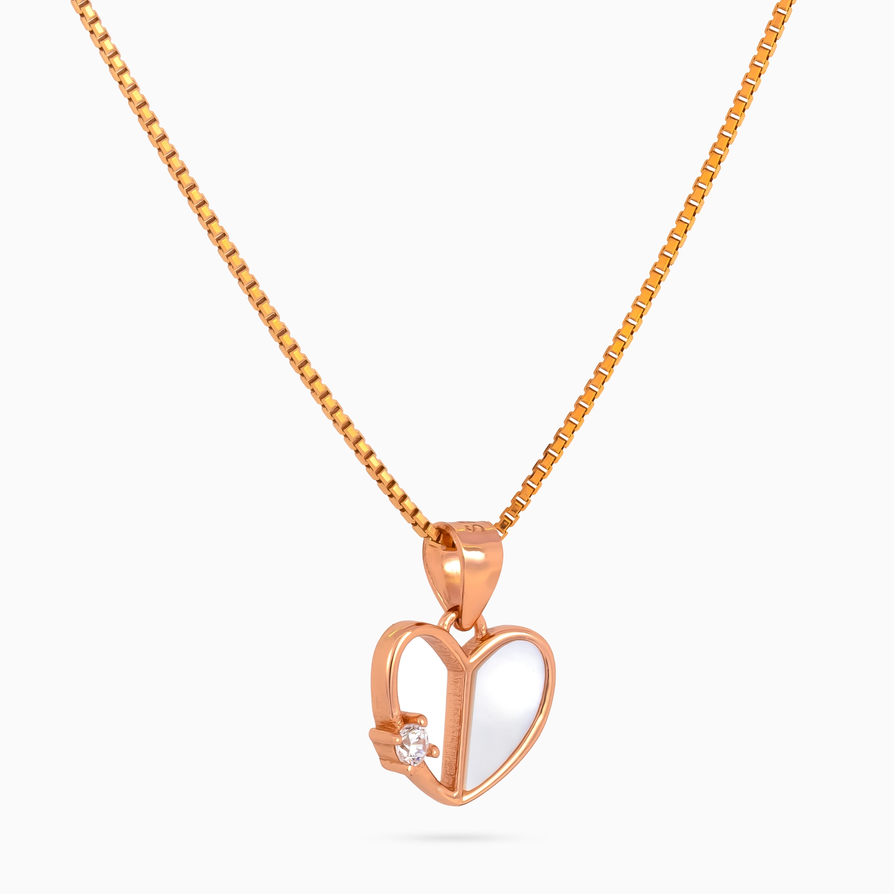Petite Heartline Solitaire Necklace