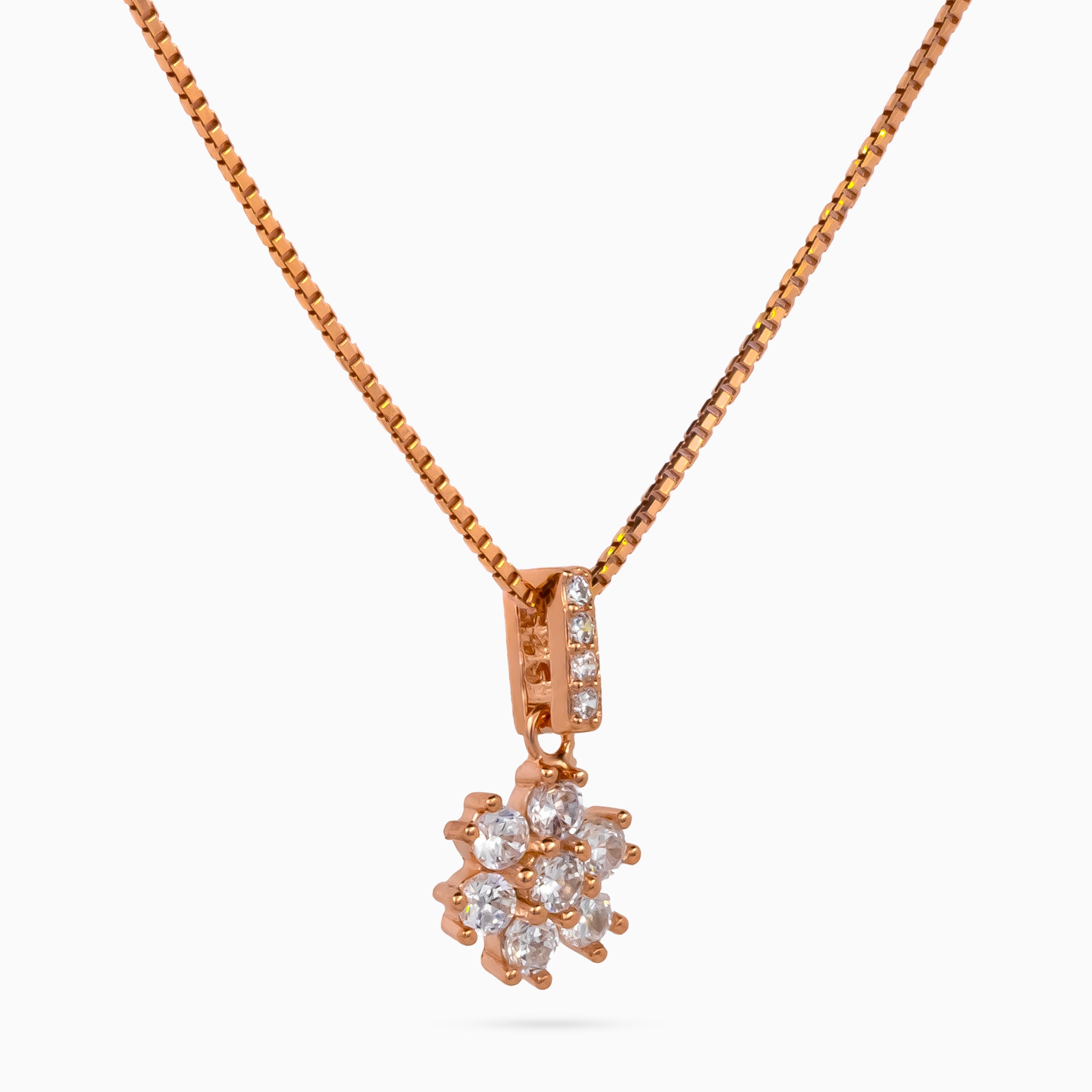 Rose Daisy Cluster Pendant Set