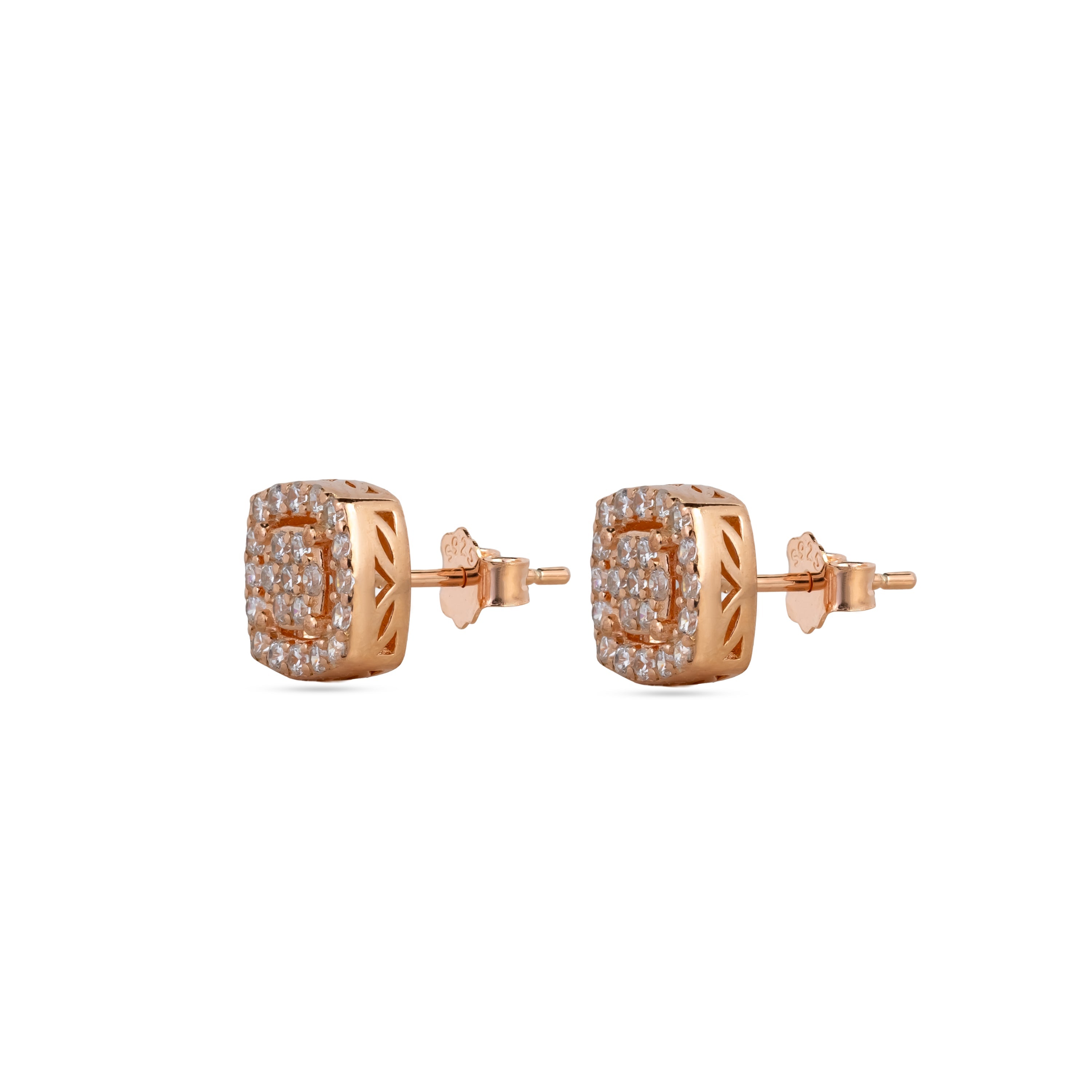 Cushion Halo Pave Studs