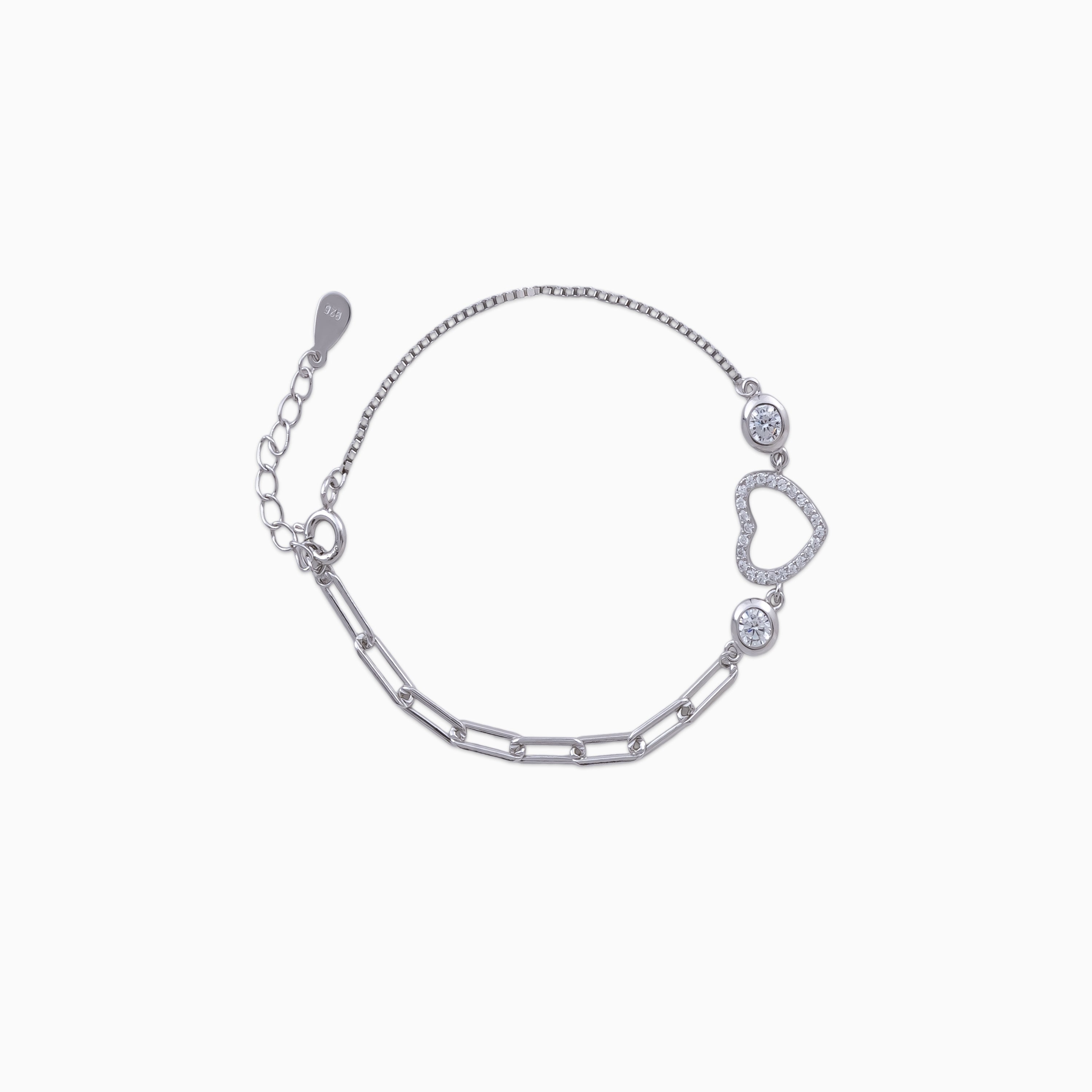 Heart Halo Link Bracelet