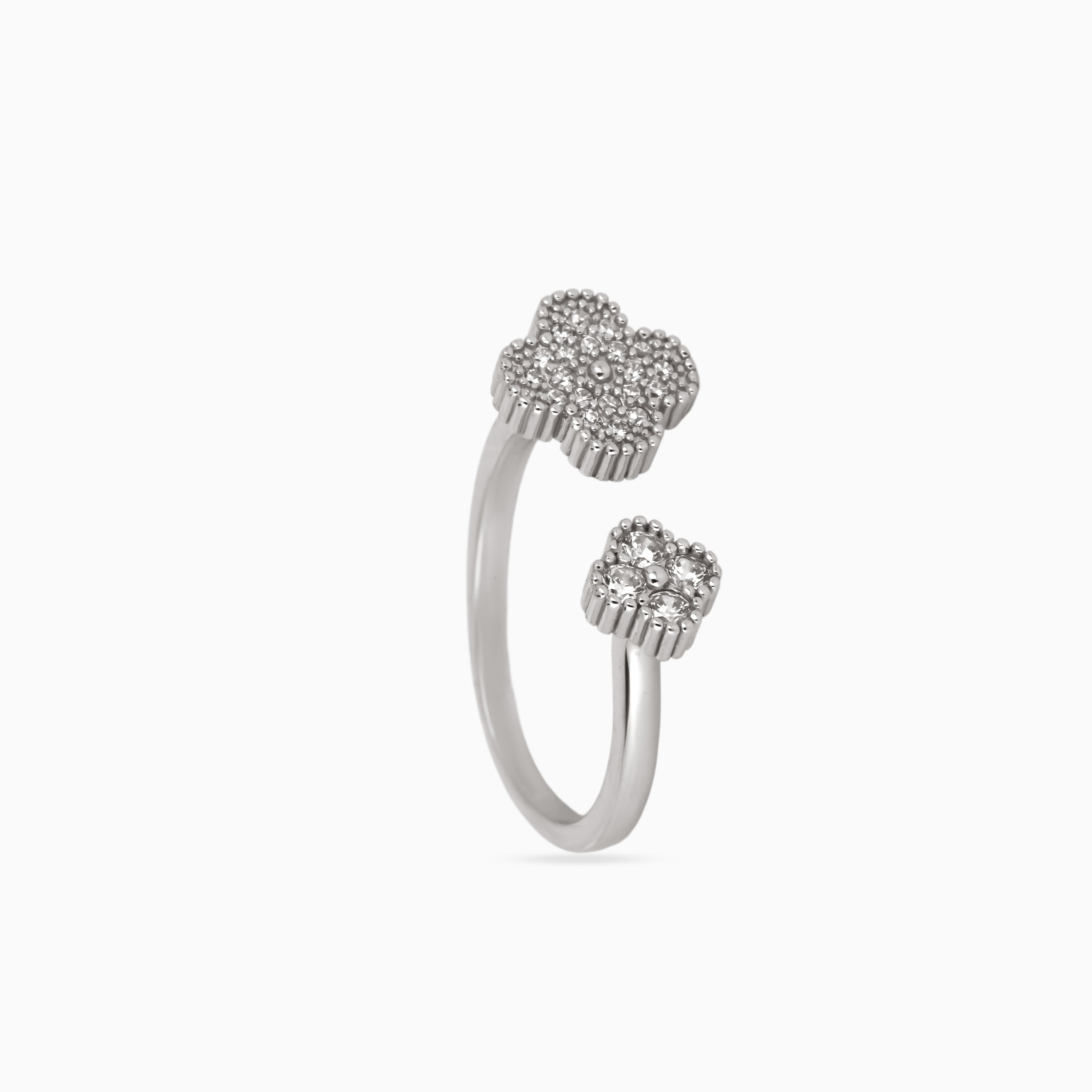 Twin Clover Pavé Ring