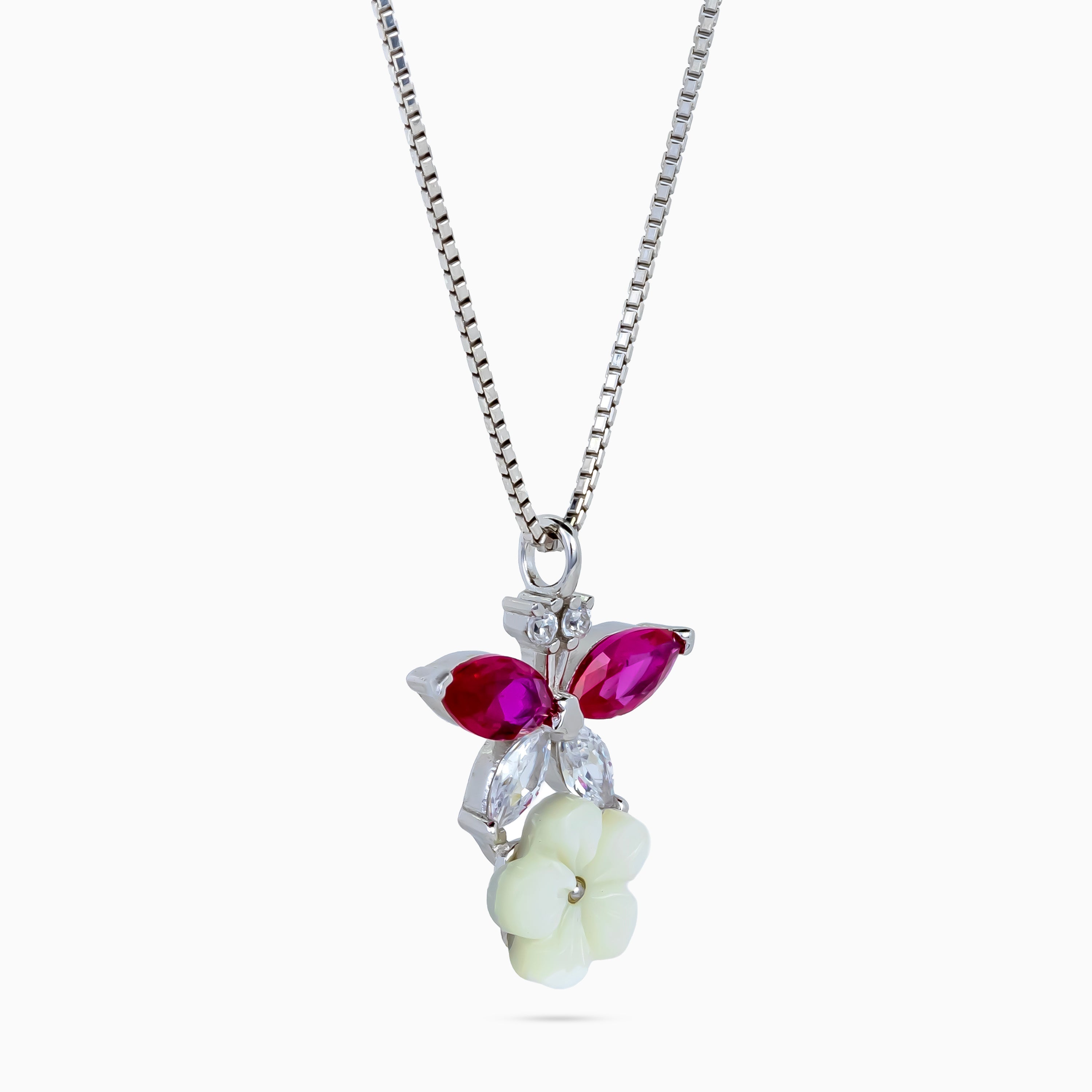 Fuchsia Wing Blossom Pendant Set