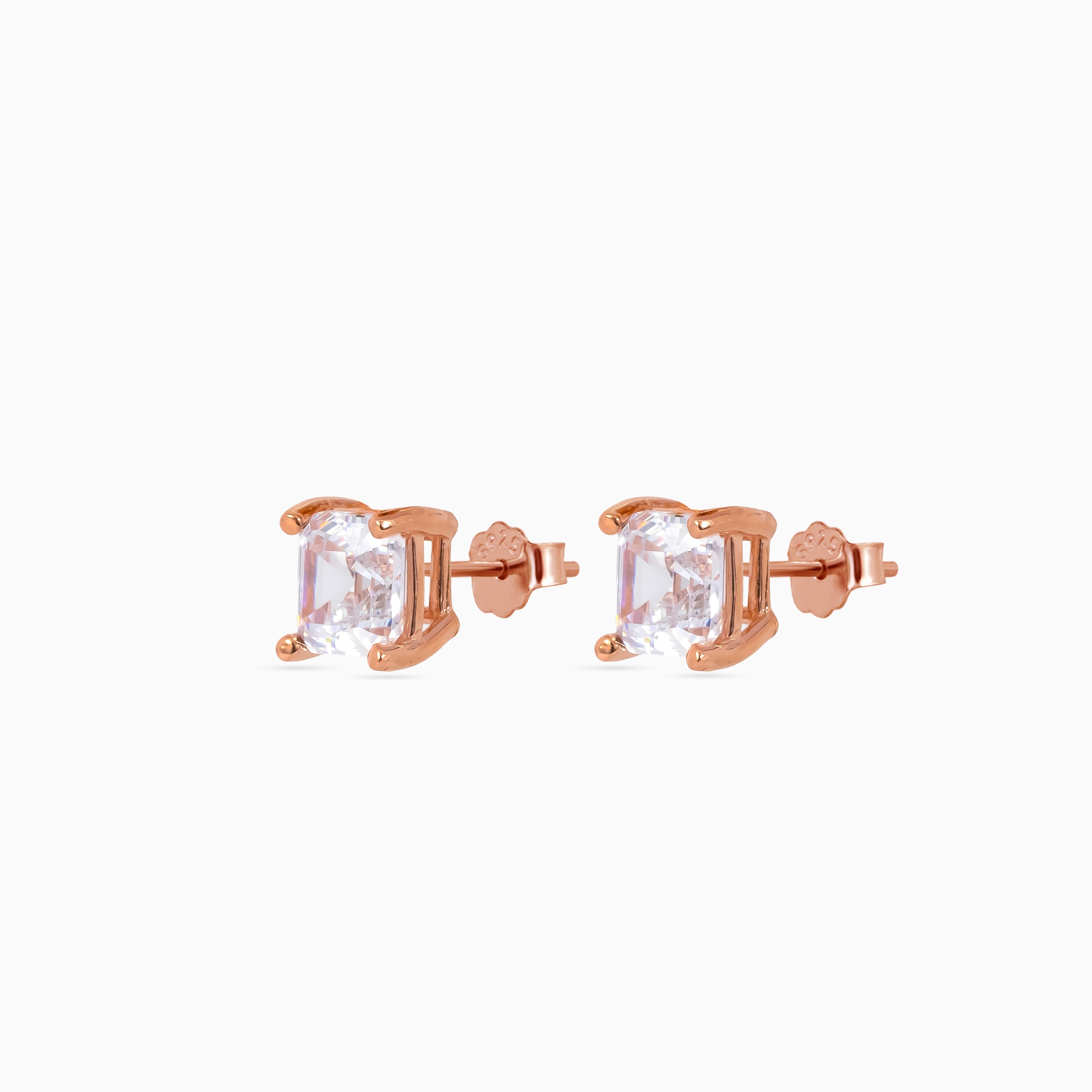 Rose Gold Asscher Glow Mini Solitaires